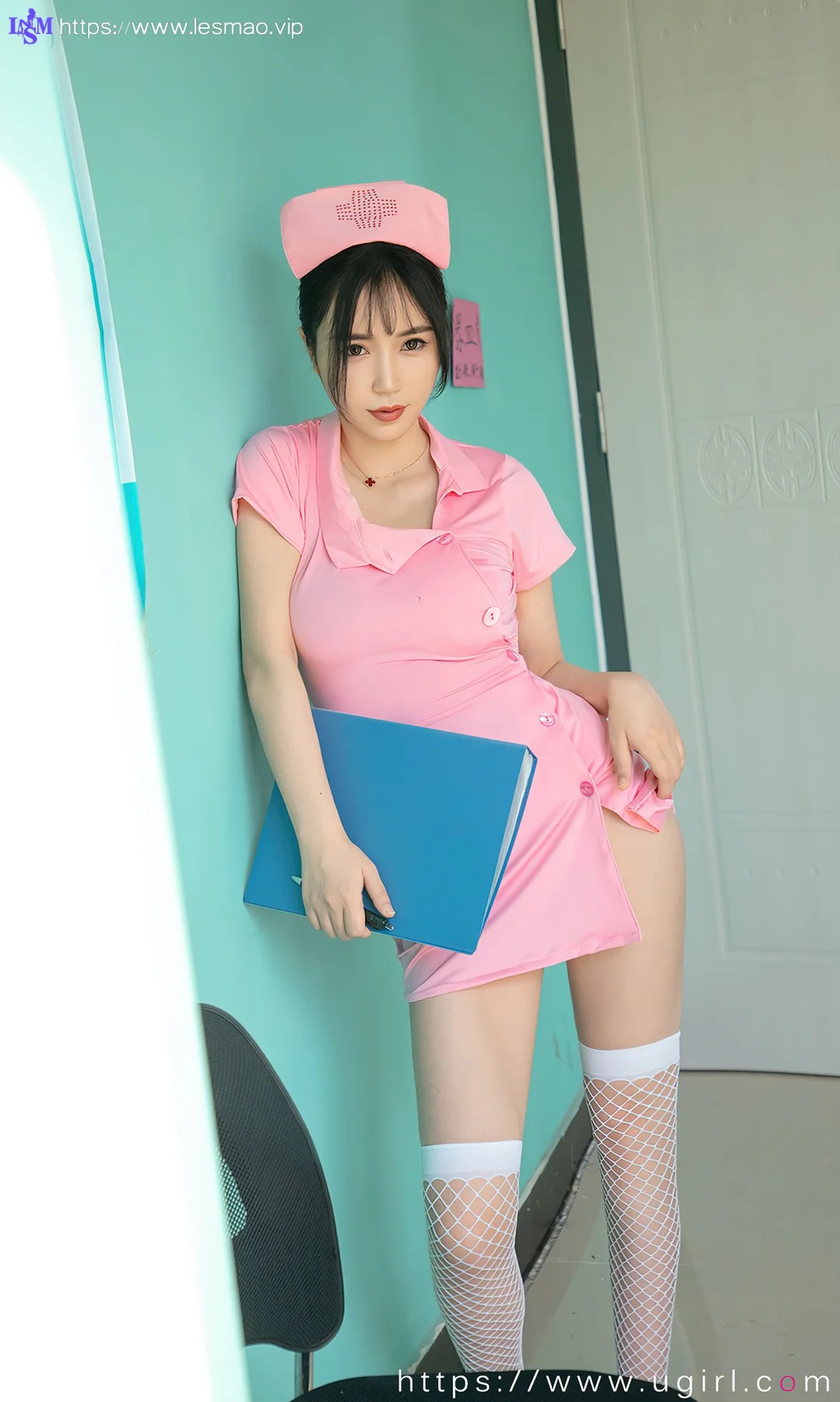 UGirls 爱尤物 No.2036 白白 俏天使粉色制服护士 - 12