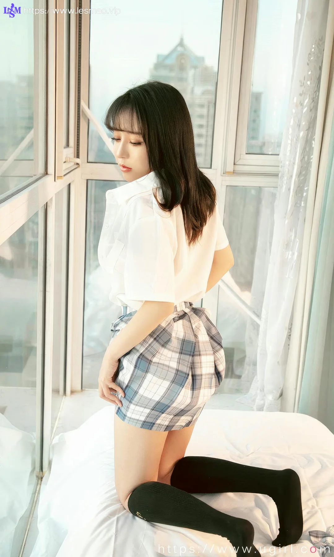 UGirls 爱尤物 No.2929 白亦ada 香色格子裙 - 22