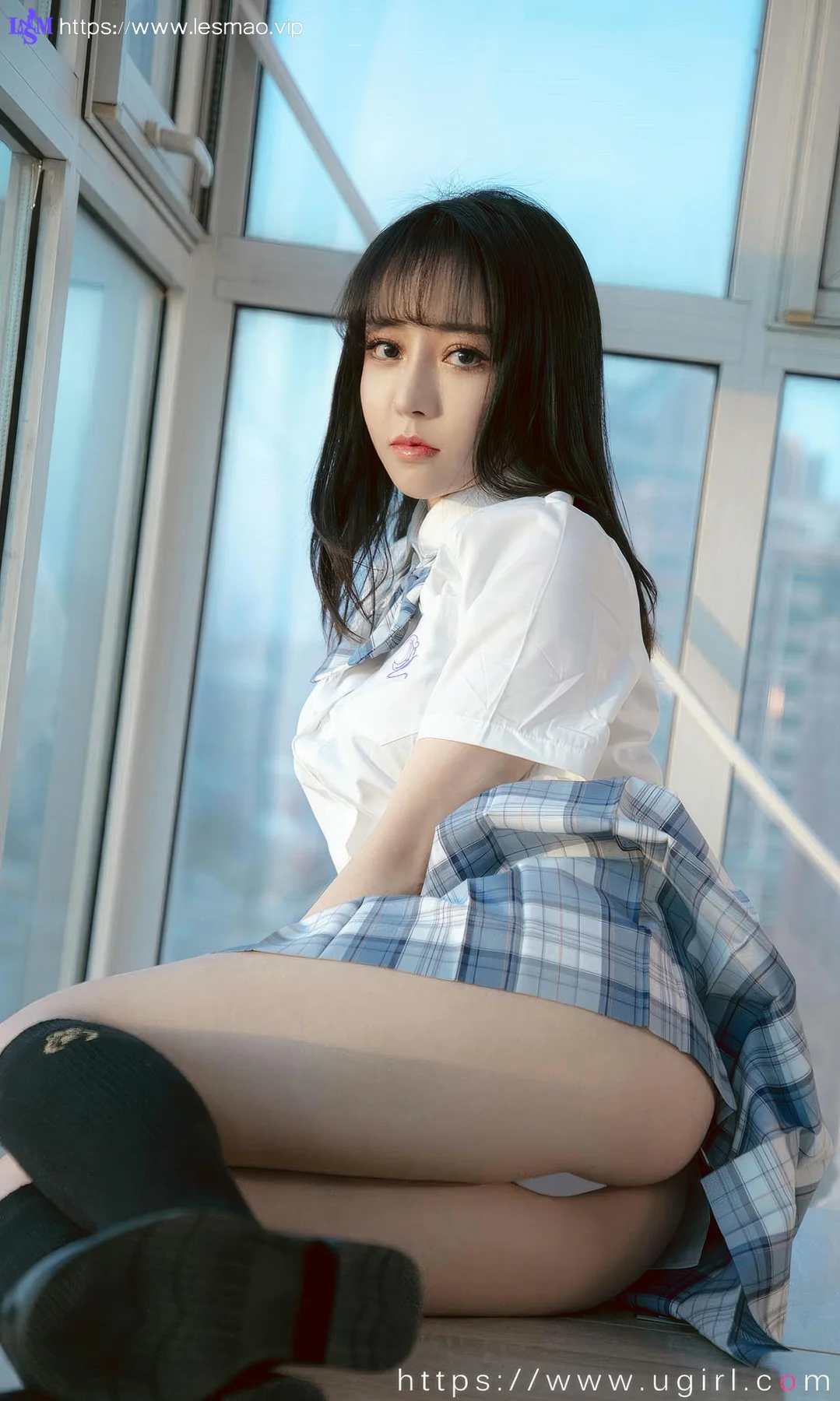 UGirls 爱尤物 No.2929 白亦ada 香色格子裙 - 24