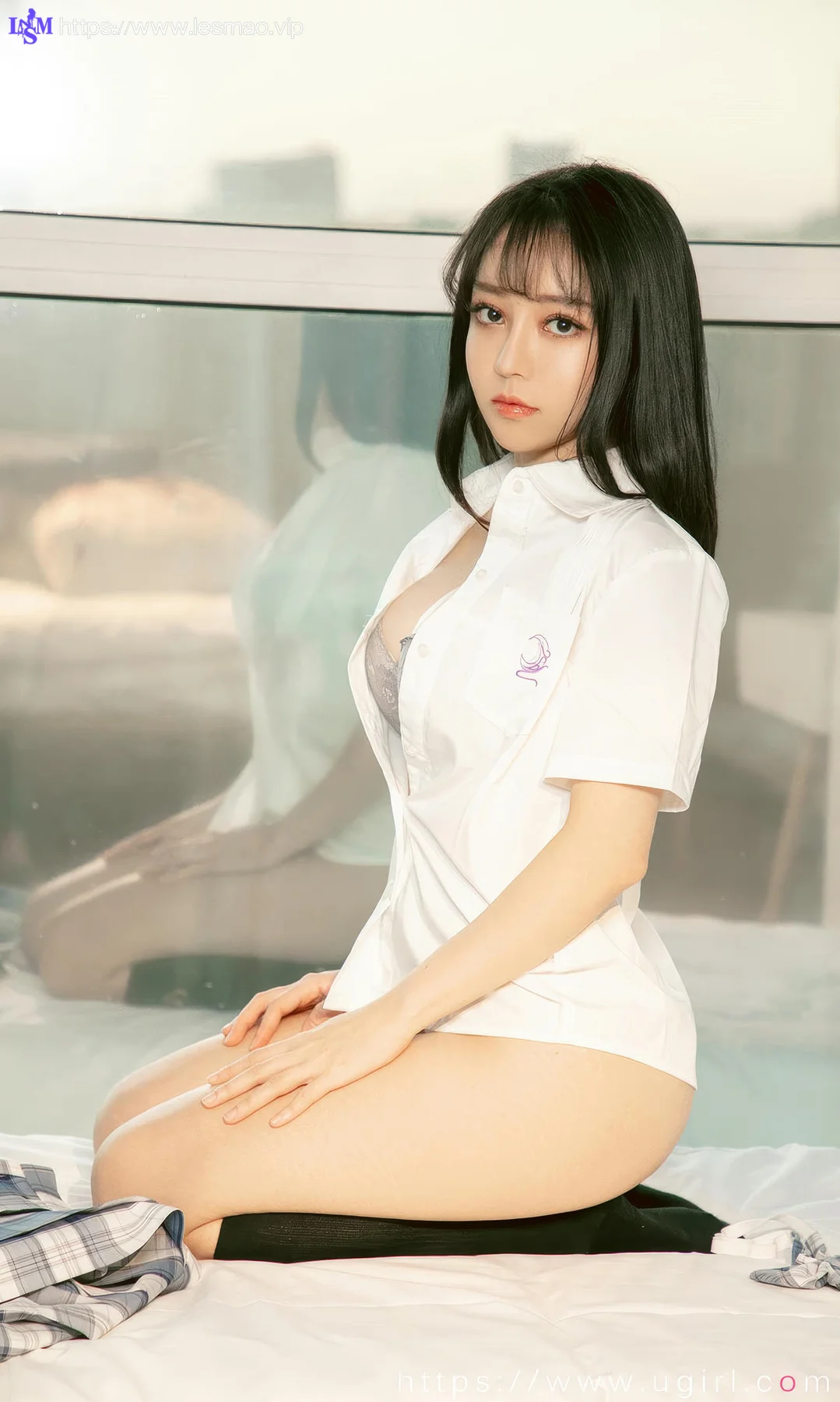 UGirls 爱尤物 No.2929 白亦ada 香色格子裙 - 25