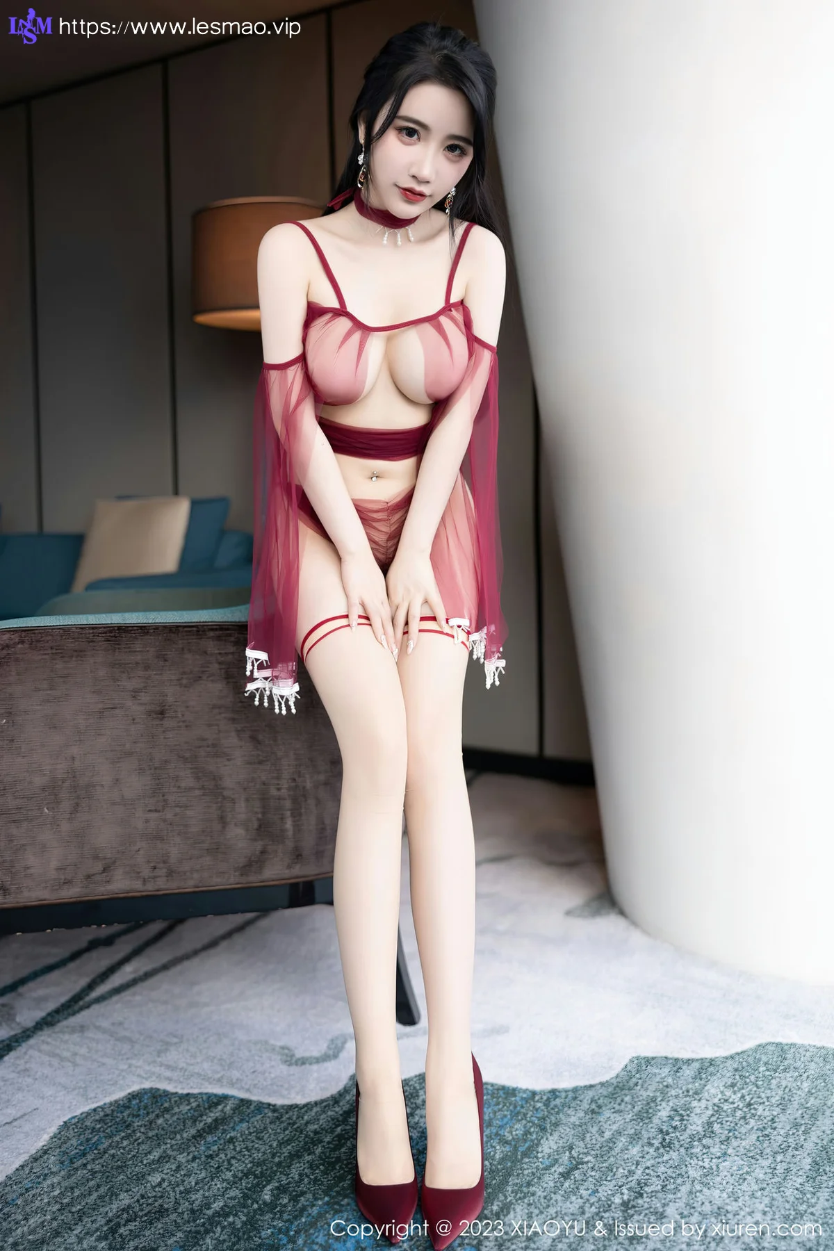 XIAOYU  语画界 Vol.1010  Cherry樱桃酱 红色飘纱服饰杭州旅拍写真2 - 20