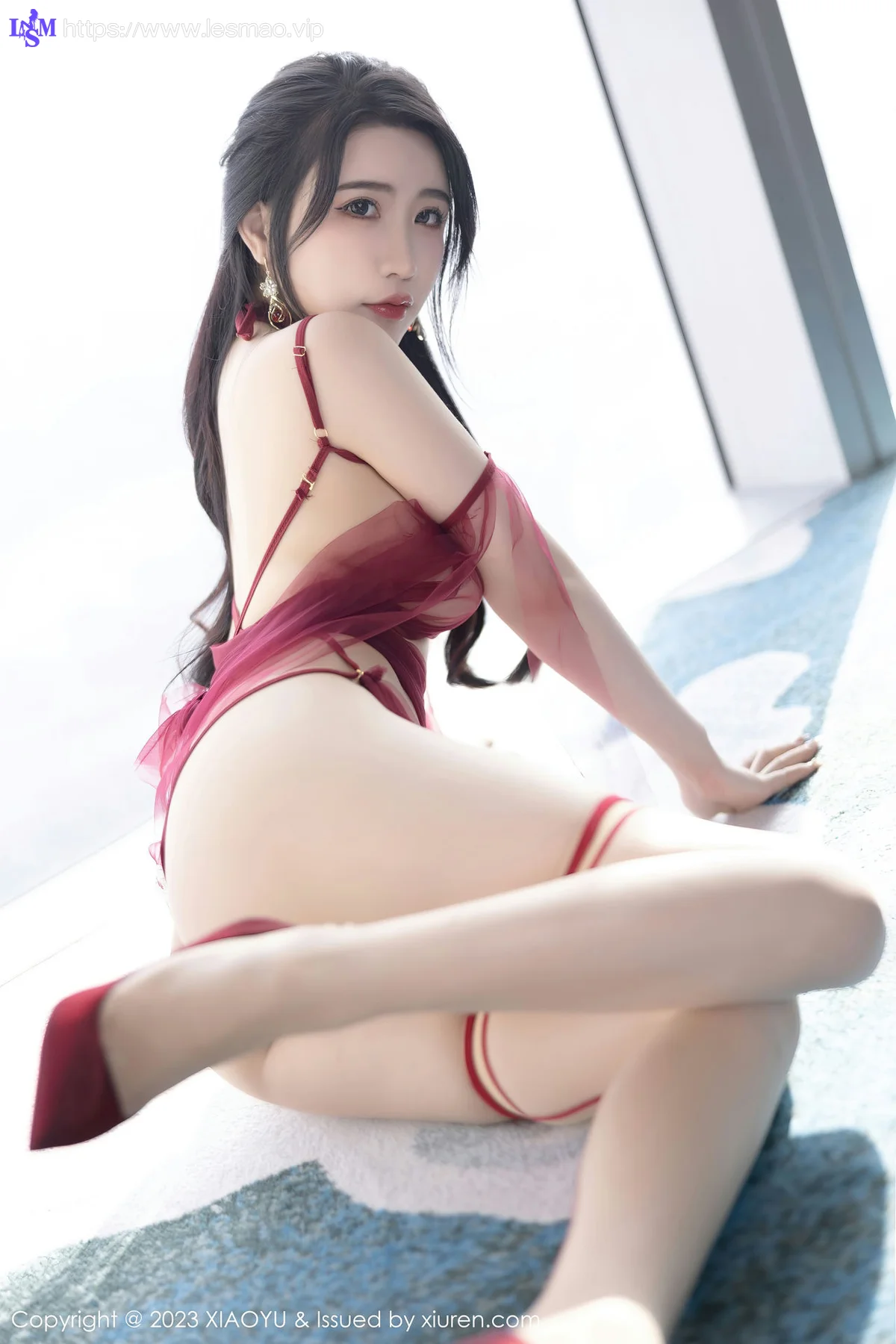 XIAOYU  语画界 Vol.1010  Cherry樱桃酱 红色飘纱服饰杭州旅拍写真2 - 41