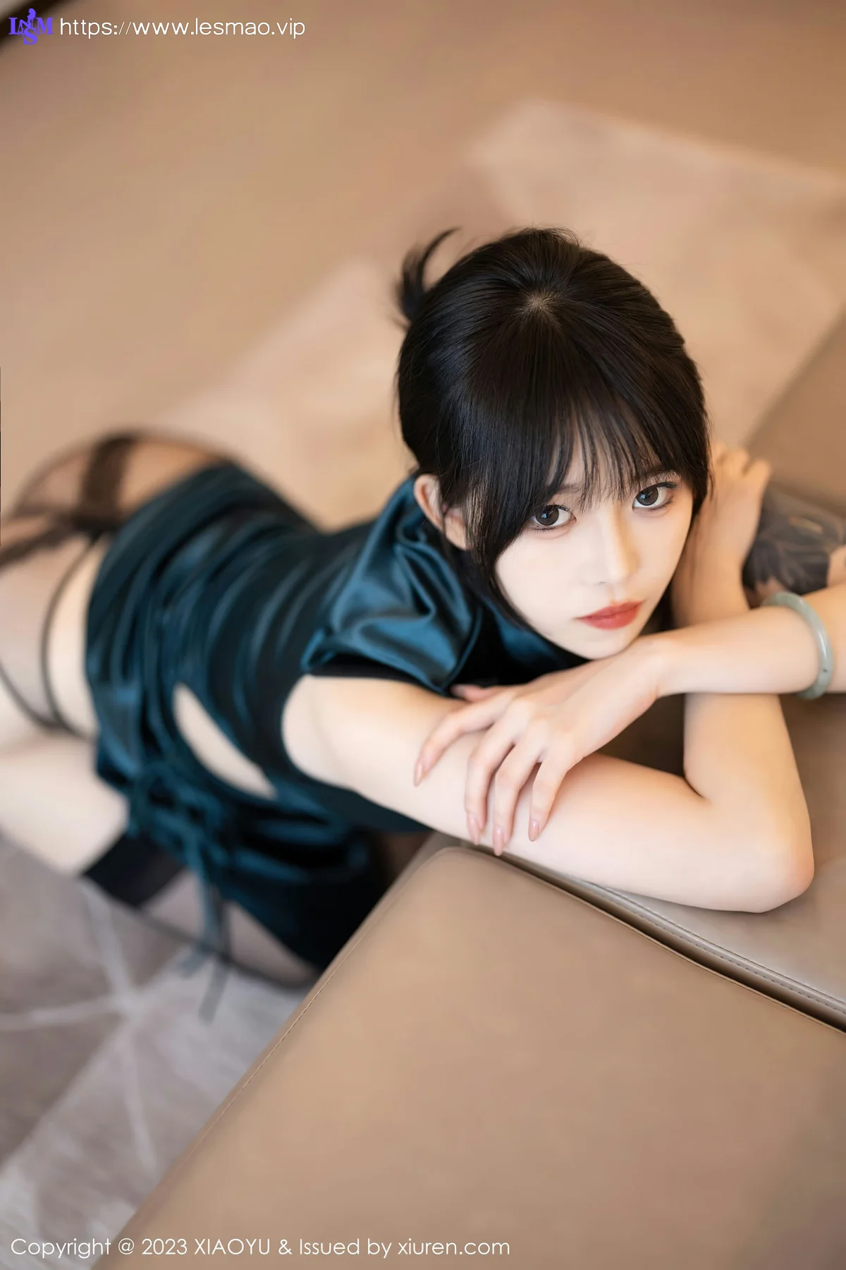 XIAOYU  语画  Vol.1077  奶瓶. 蓝色旗袍性感写真1 - 39