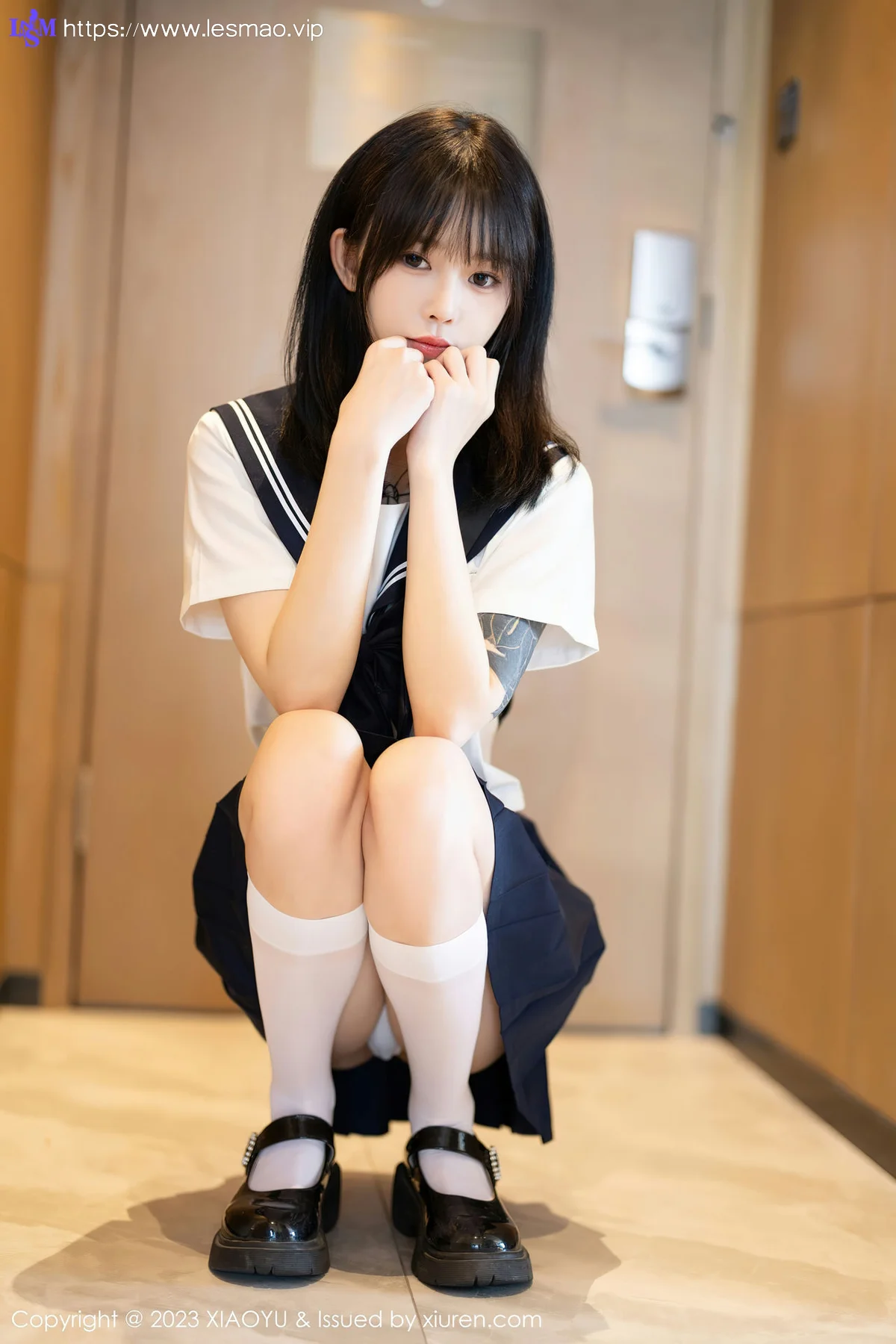 XIAOYU  语画  Vol.1087 奶瓶. 白色学妹服饰性感写真 - 14