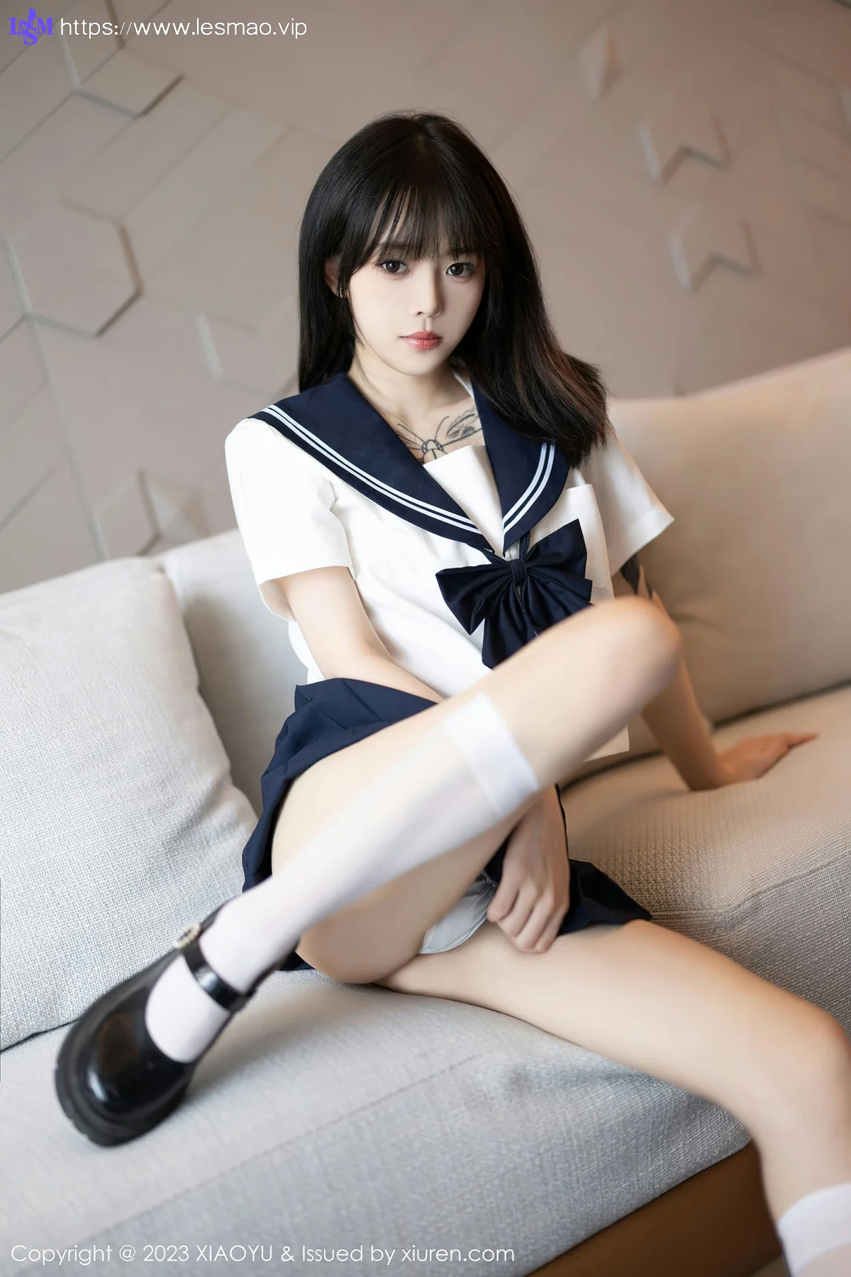 XIAOYU  语画  Vol.1087 奶瓶. 白色学妹服饰性感写真 - 31