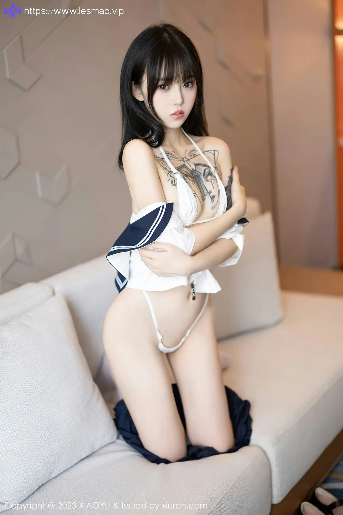XIAOYU  语画  Vol.1087 奶瓶. 白色学妹服饰性感写真 - 39