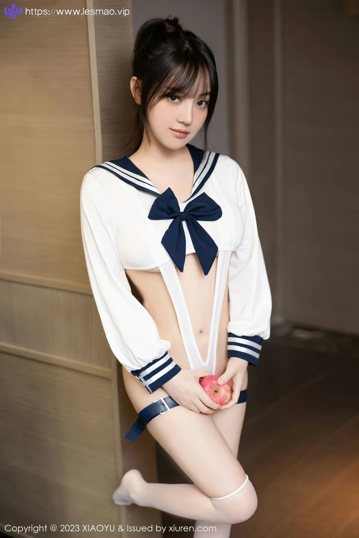 XIAOYU  语画  Vol.1105  豆瓣酱 白色高开叉服饰111 - 1