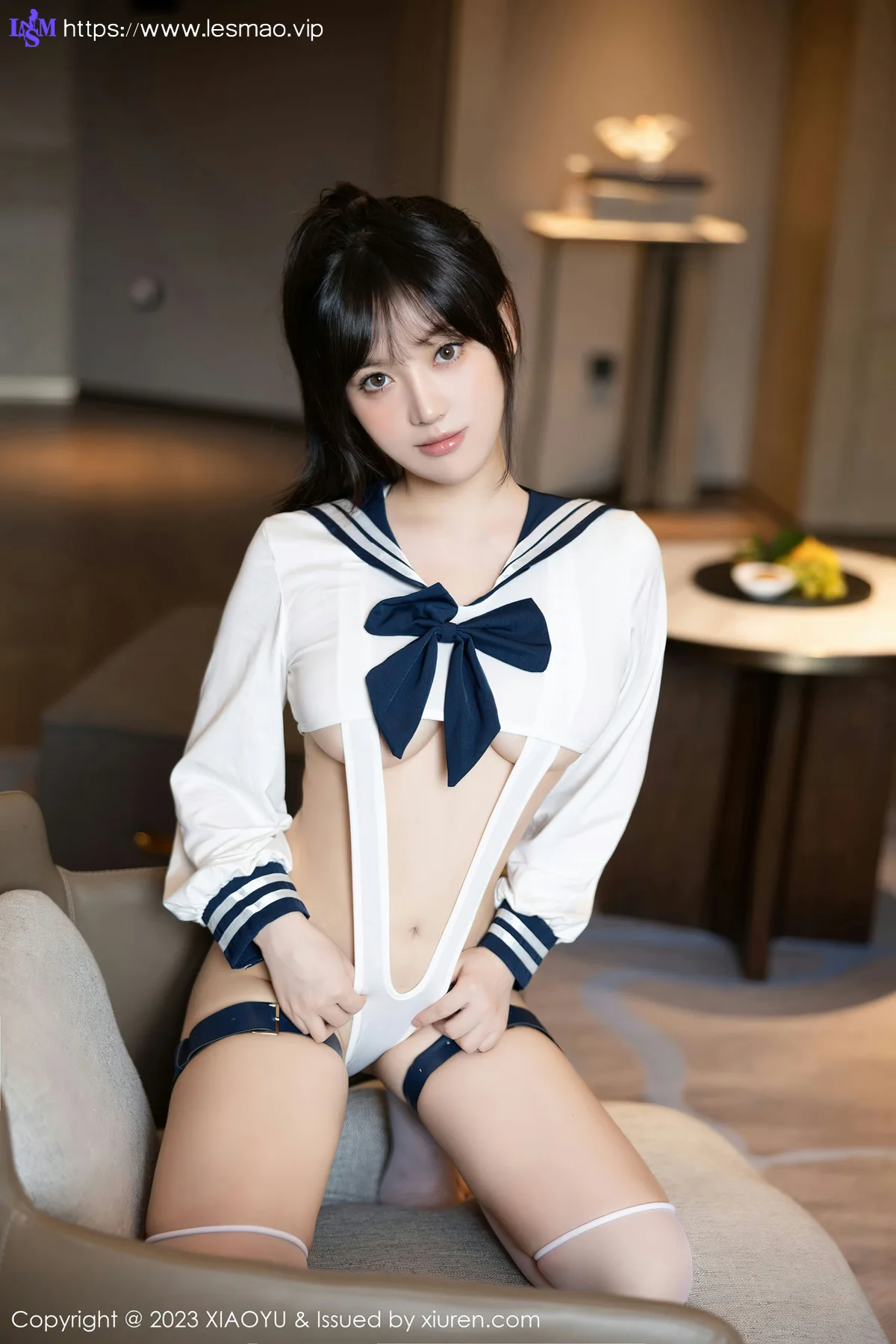 XIAOYU  语画  Vol.1105  豆瓣酱 白色高开叉服饰111 - 24