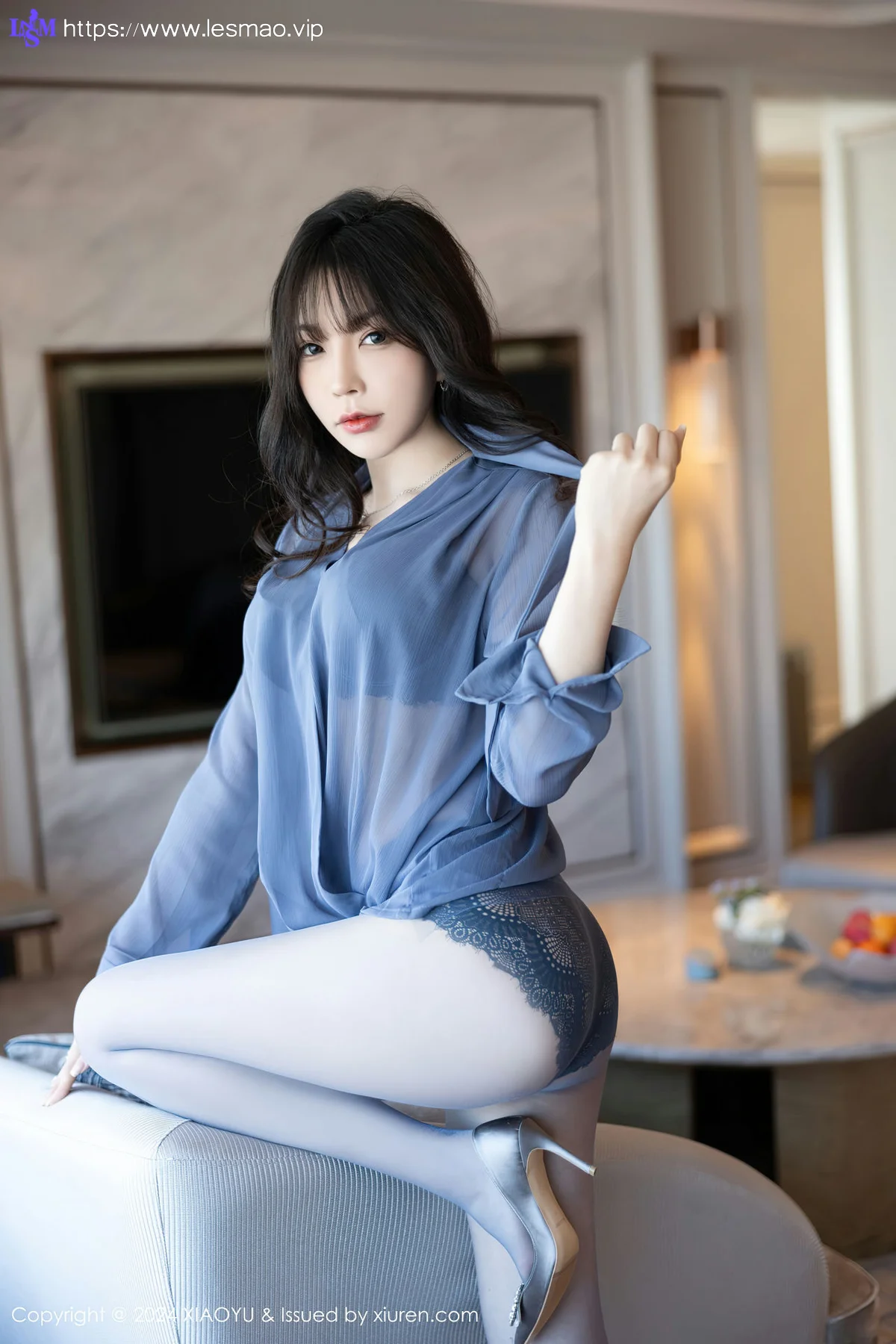 XIAOYU  语画  Vol.1219  徐莉芝Booty 蓝灰色丝袜哈尔滨旅拍1 - 34