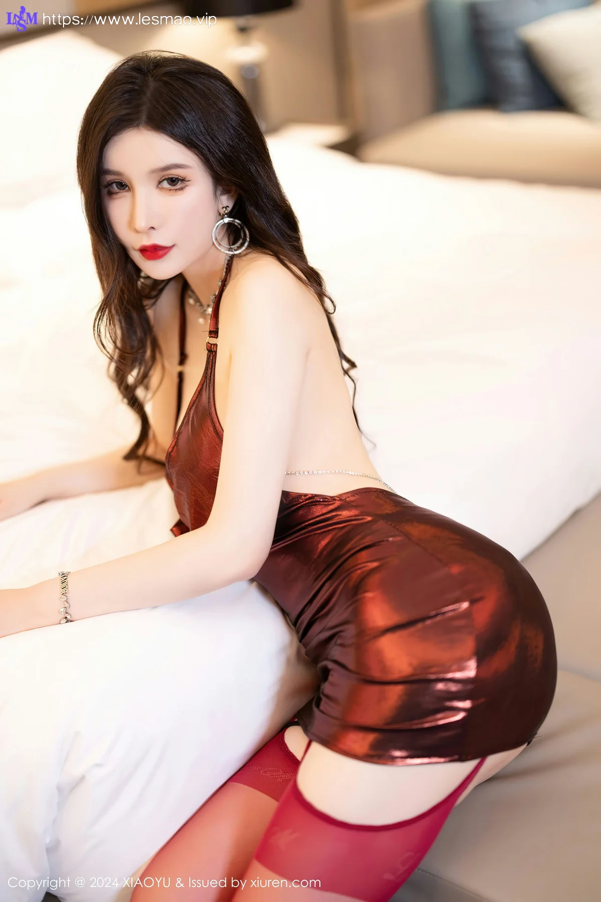 XIAOYU  语画  Vol.1228 李丽莎 暗红色吊带短裙性感写真3 - 55