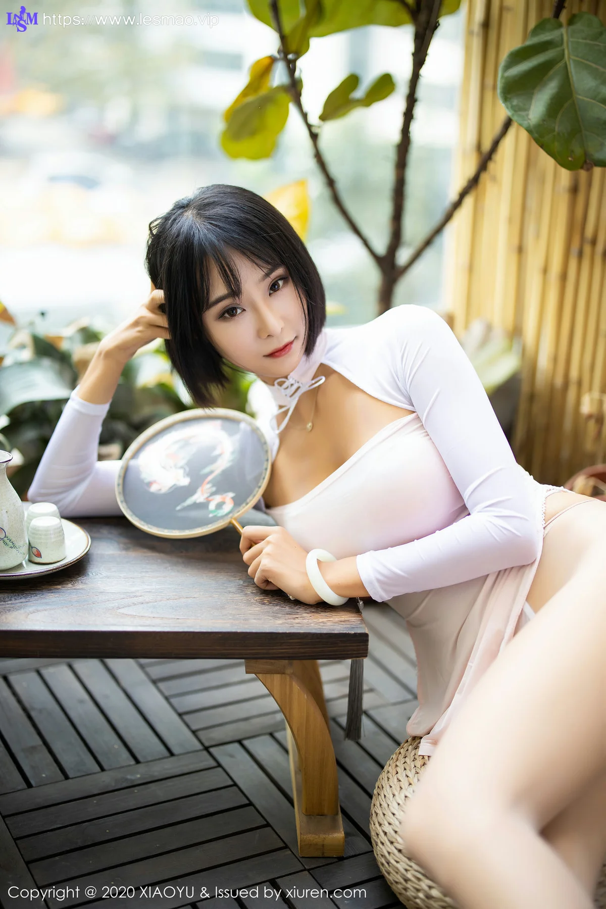 XIAOYU  语画界 Vol.269 扇子与朦胧丝袜 蓝夏Akasha 第二套性感... - 16