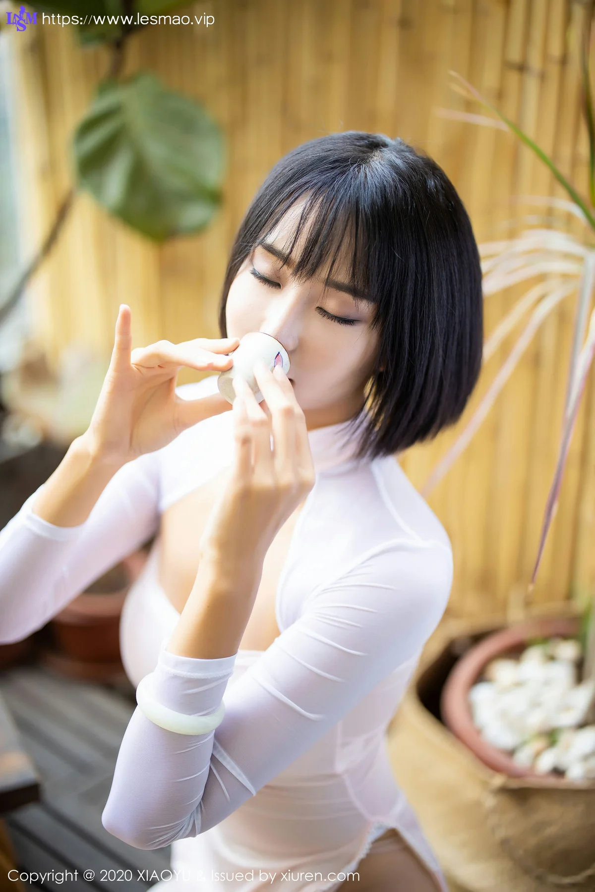 XIAOYU  语画界 Vol.269 扇子与朦胧丝袜 蓝夏Akasha 第二套性感... - 31