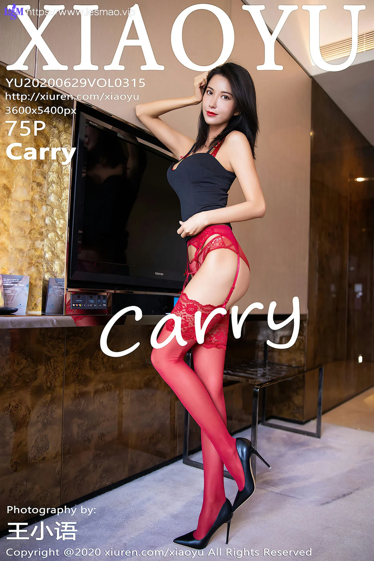 XIAOYU  语画界 Vol.315 carry 红色吊袜高跟 - 76