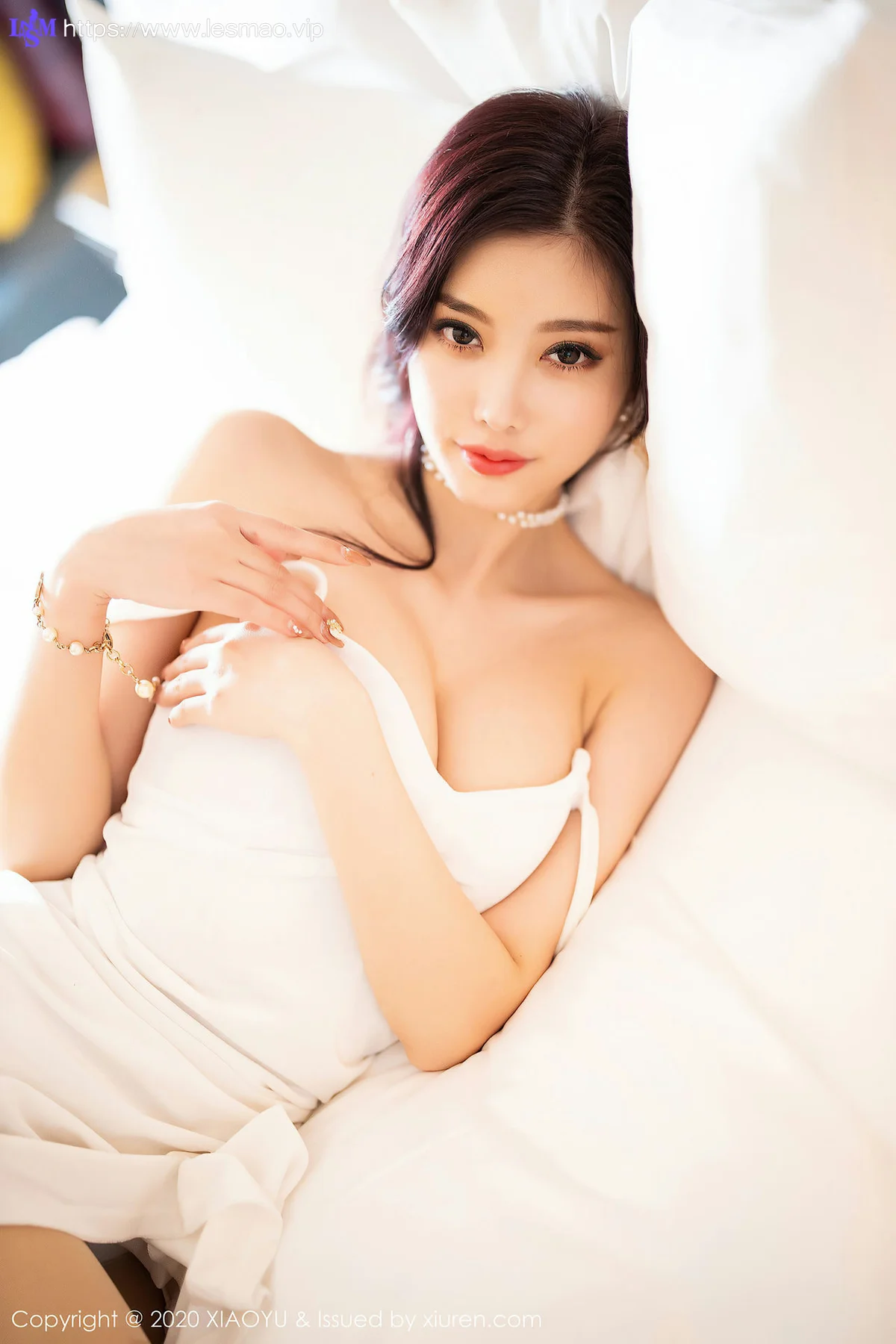 XIAOYU  语画界 Vol.331 白色吊裙肉丝 杨晨晨sugar - 55