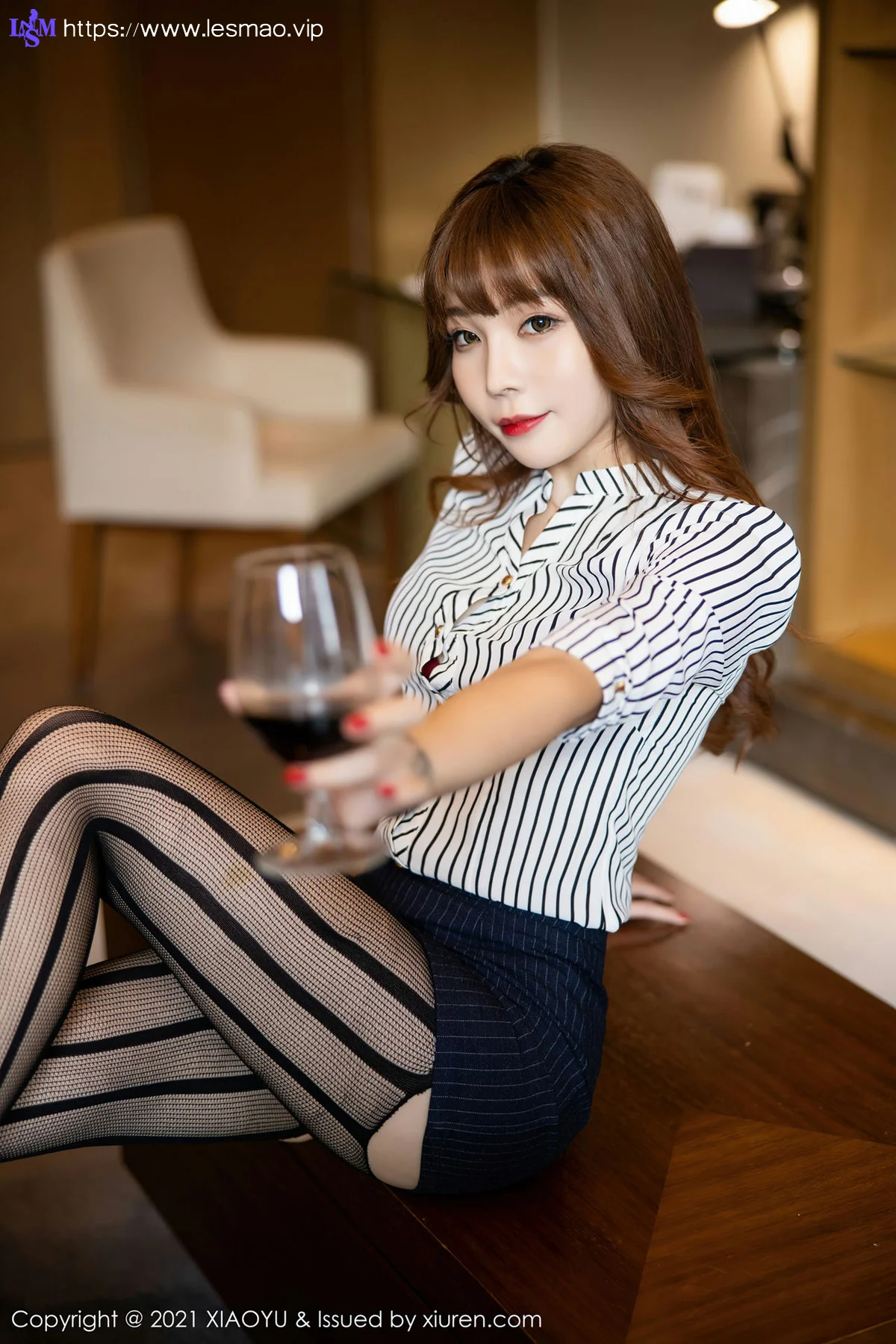 XIAOYU  语画界 Vol.459 条纹内衣与衬衫 芝芝booty - 39