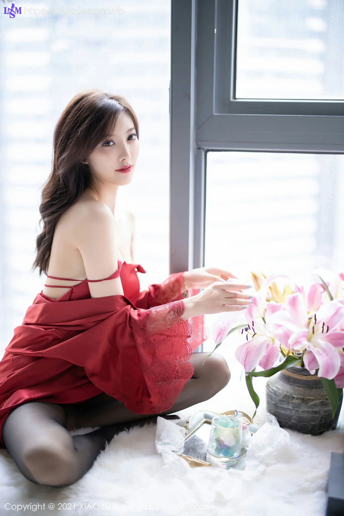XIAOYU  语画界 Vol.460 杨晨晨 红色蕾丝大衣 - 44