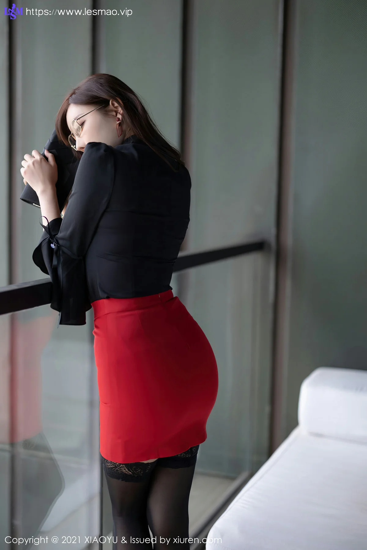 XIAOYU  语画界 Vol.523 秘书眼镜OL 杨晨晨sugar 蕾丝吊袜青岛旅... - 54