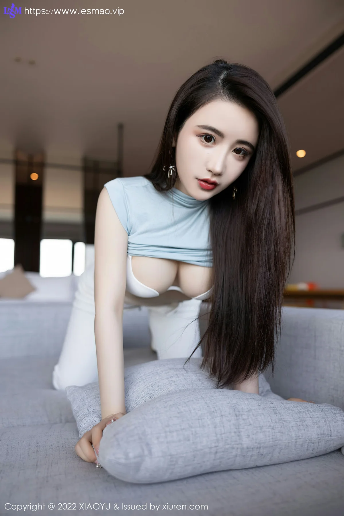 XIAOYU  语画界 Vol.747 简约白色长裤 绯月樱-Cherry 惠州旅拍3 - 32