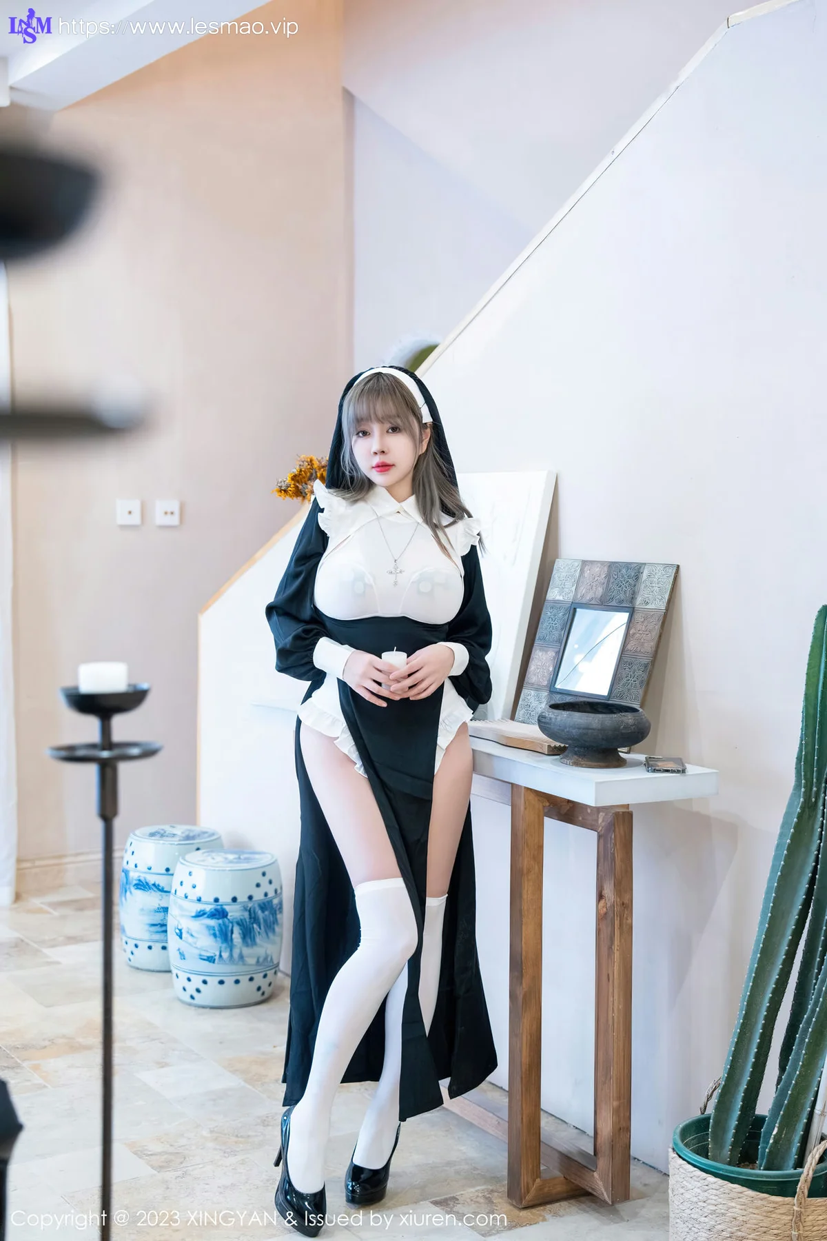 XINGYAN 星颜社 Vol.187 王雨纯 性感黑色修女性感写真 - 1