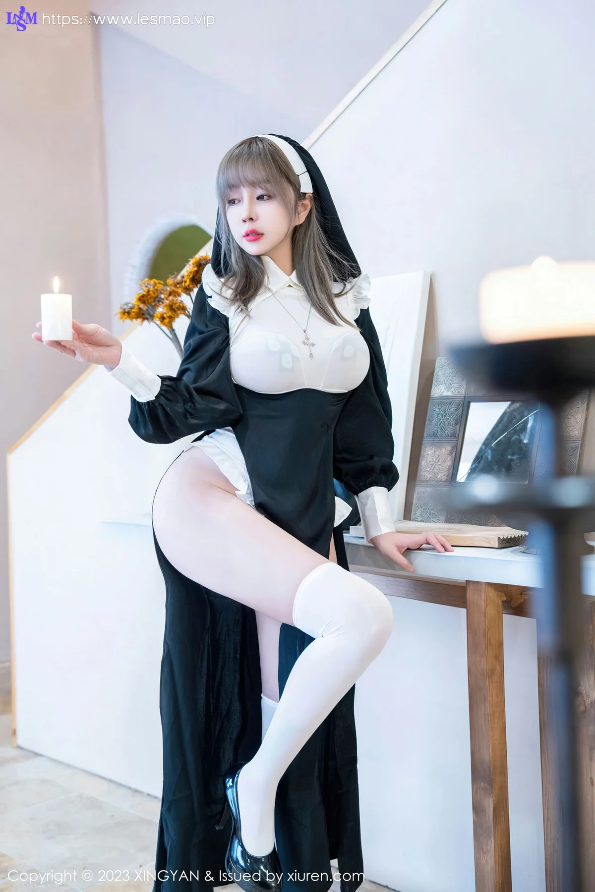 XINGYAN 星颜社 Vol.187 王雨纯 性感黑色修女性感写真 - 6