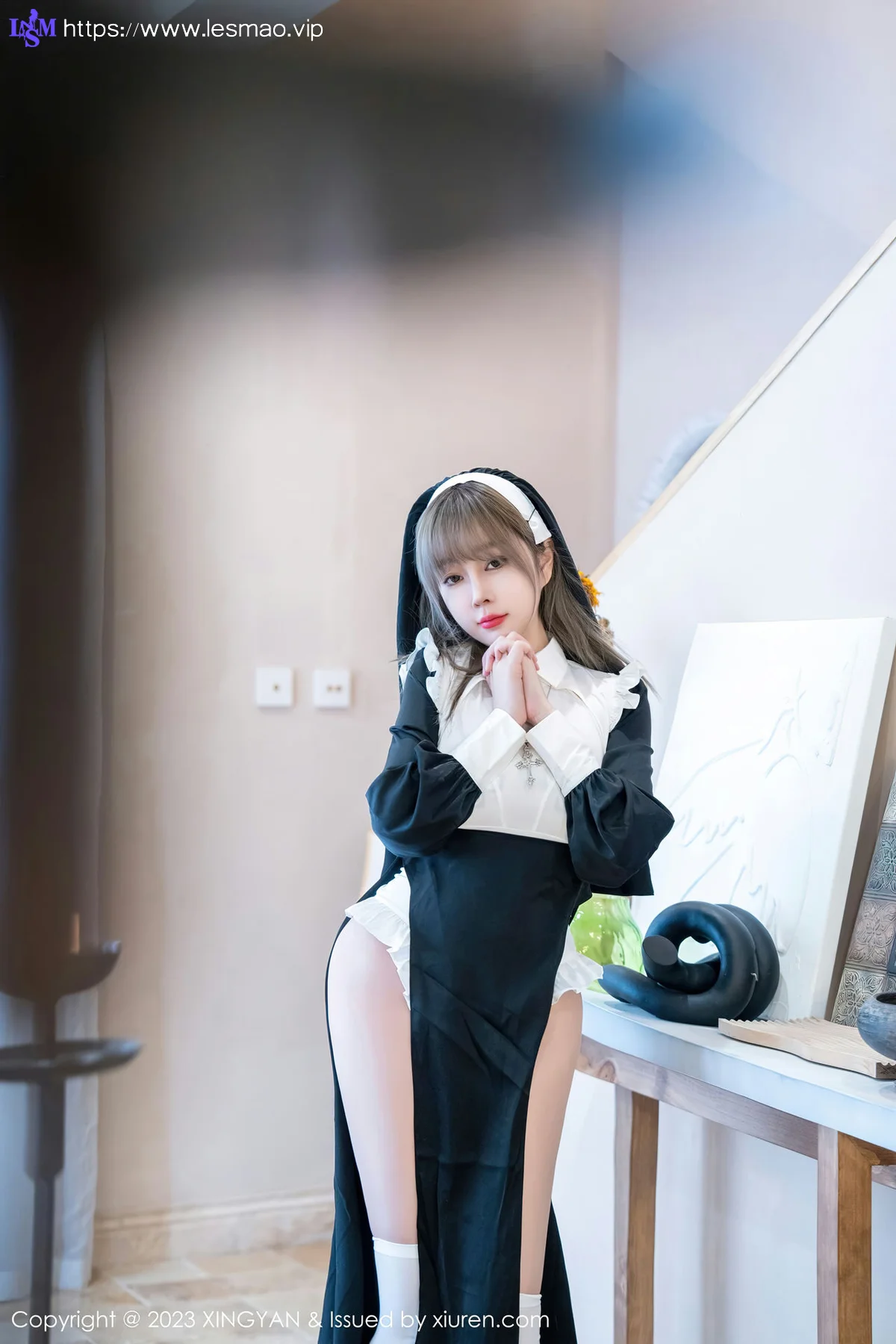 XINGYAN 星颜社 Vol.187 王雨纯 性感黑色修女性感写真 - 12