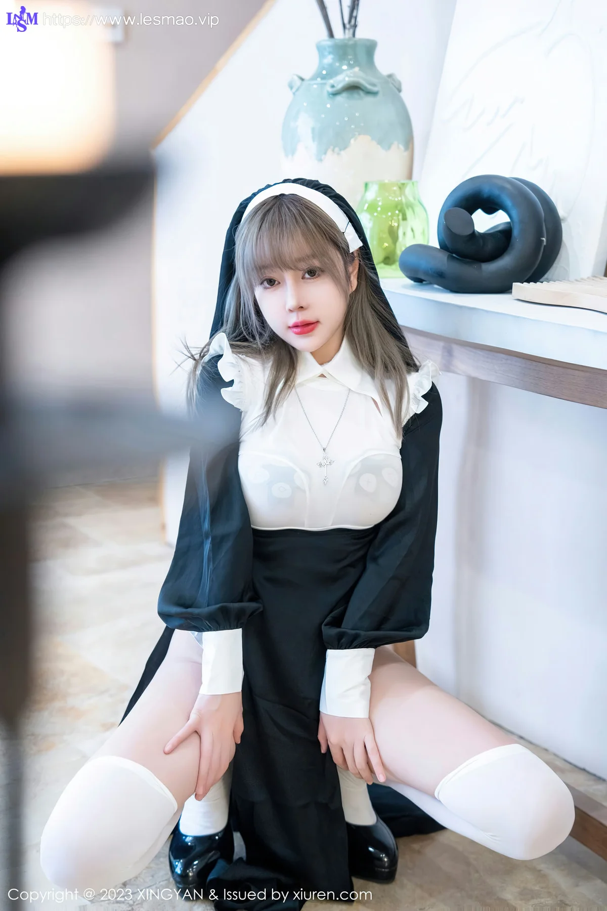 XINGYAN 星颜社 Vol.187 王雨纯 性感黑色修女性感写真 - 14