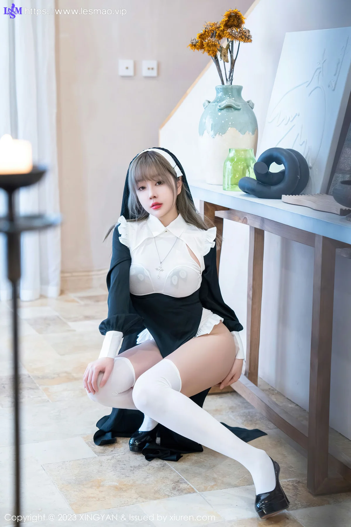 XINGYAN 星颜社 Vol.187 王雨纯 性感黑色修女性感写真 - 15