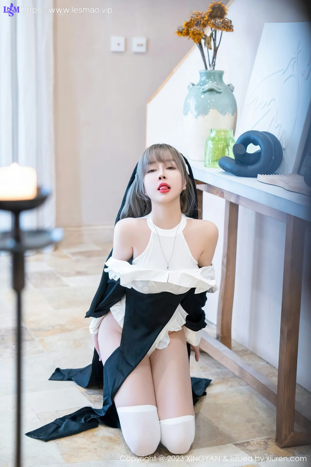 XINGYAN 星颜社 Vol.187 王雨纯 性感黑色修女性感写真 - 17