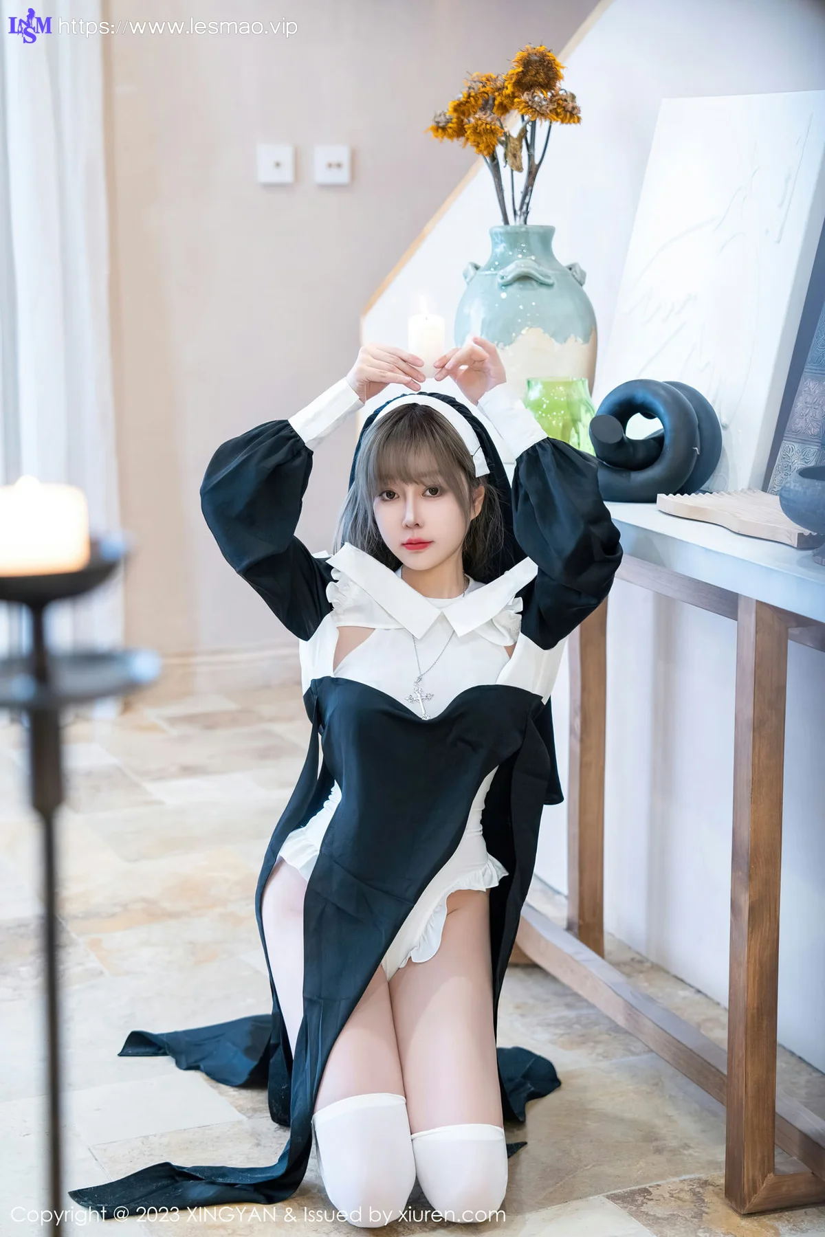 XINGYAN 星颜社 Vol.187 王雨纯 性感黑色修女性感写真 - 18