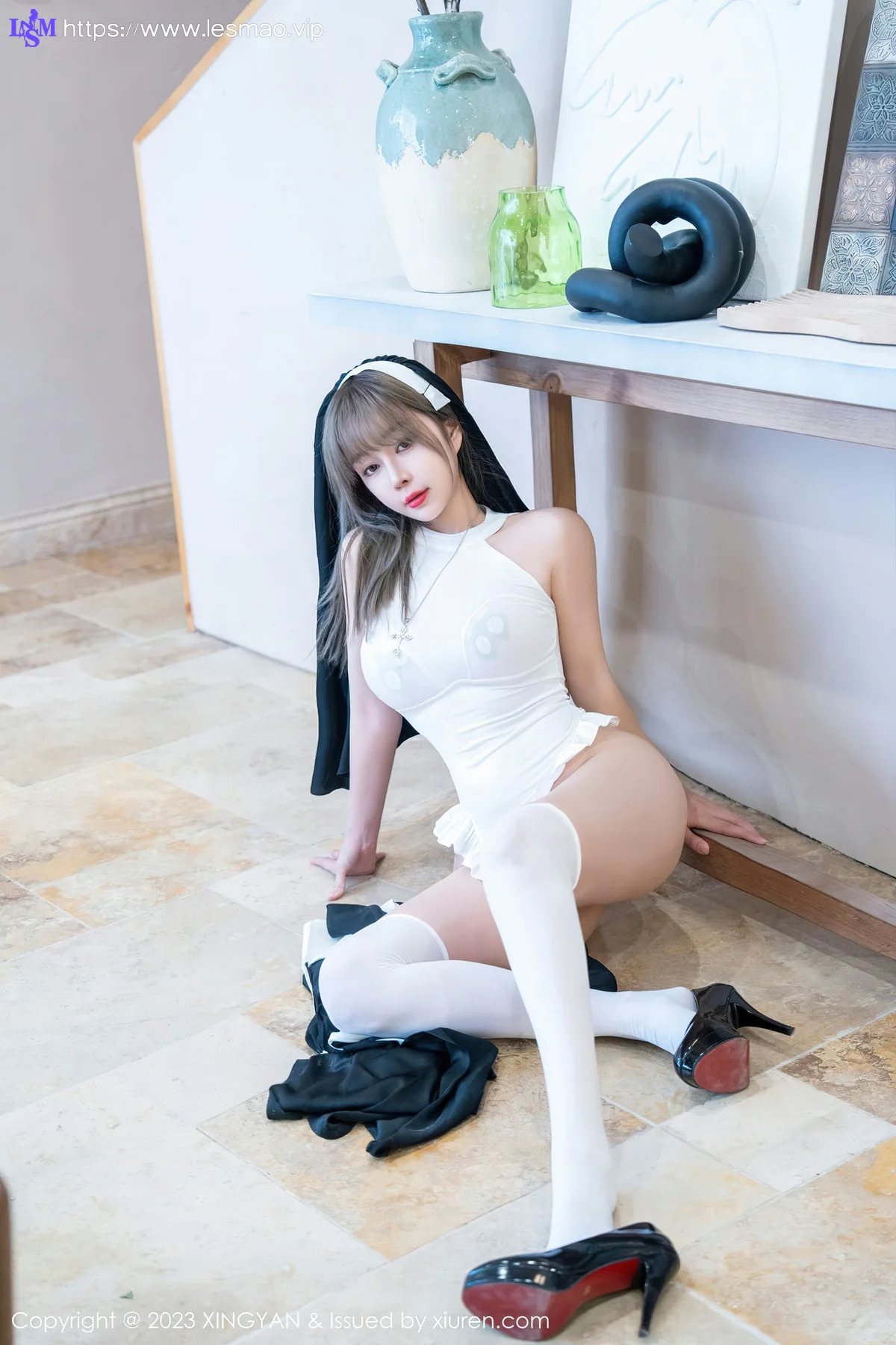 XINGYAN 星颜社 Vol.187 王雨纯 性感黑色修女性感写真 - 34