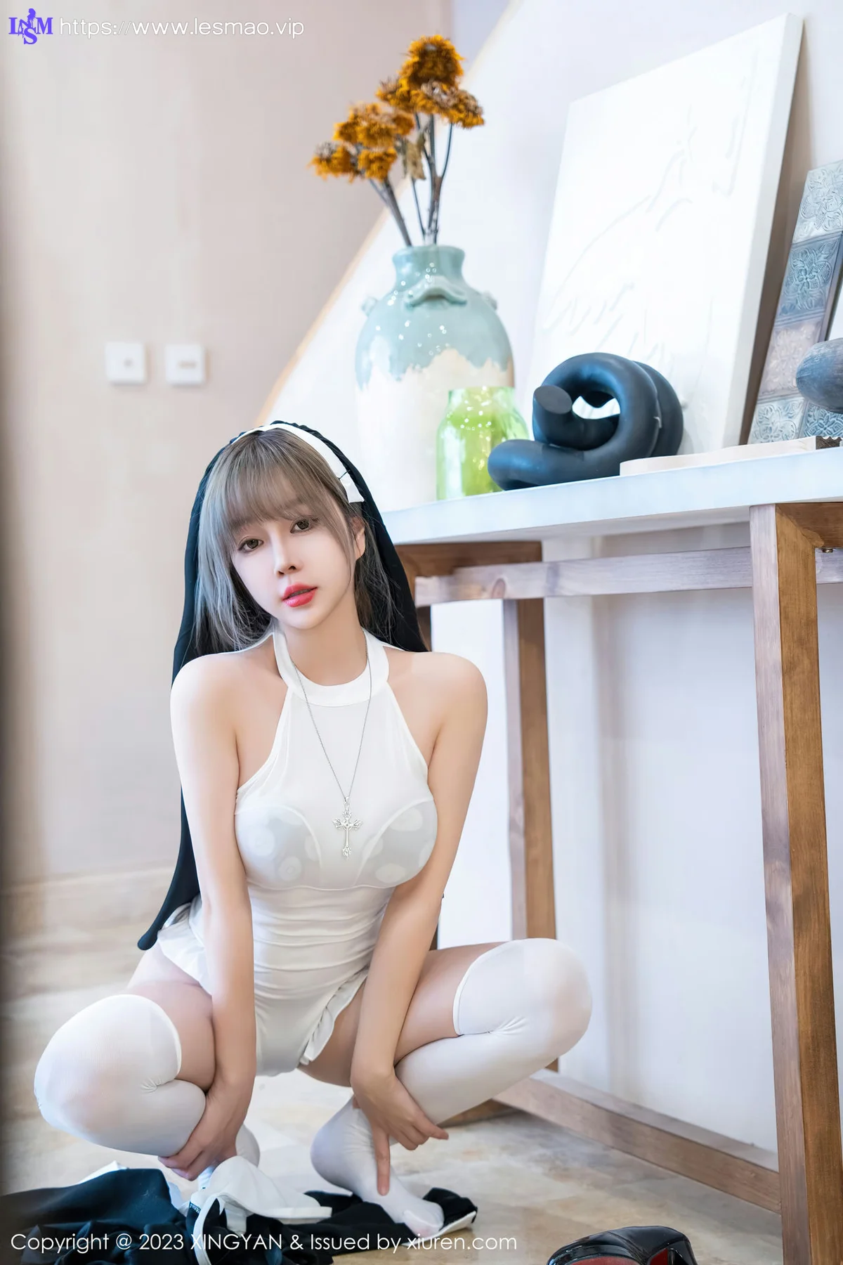 XINGYAN 星颜社 Vol.187 王雨纯 性感黑色修女性感写真 - 38