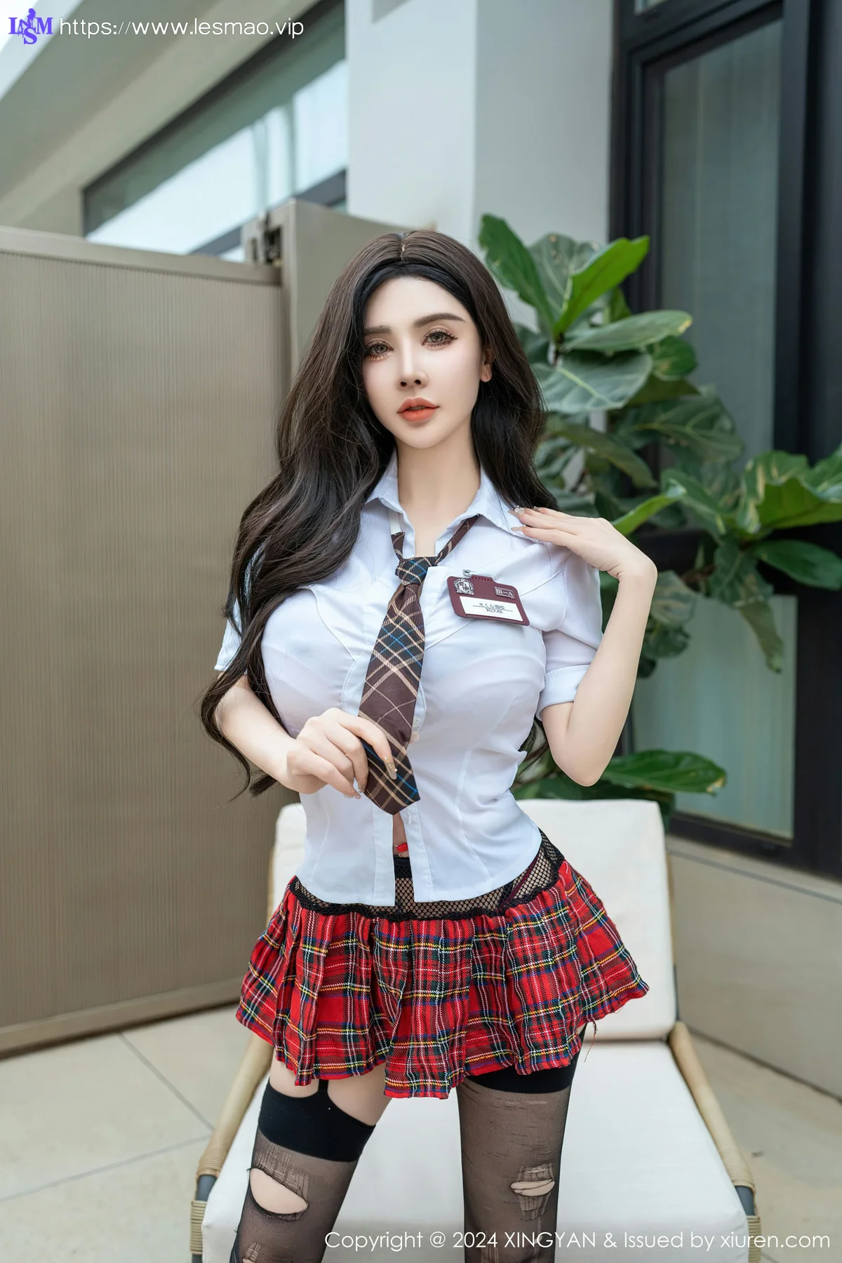 XINGYAN 星颜社 Vol.228 潘思沁 红色格子裙性感写真222 - 15