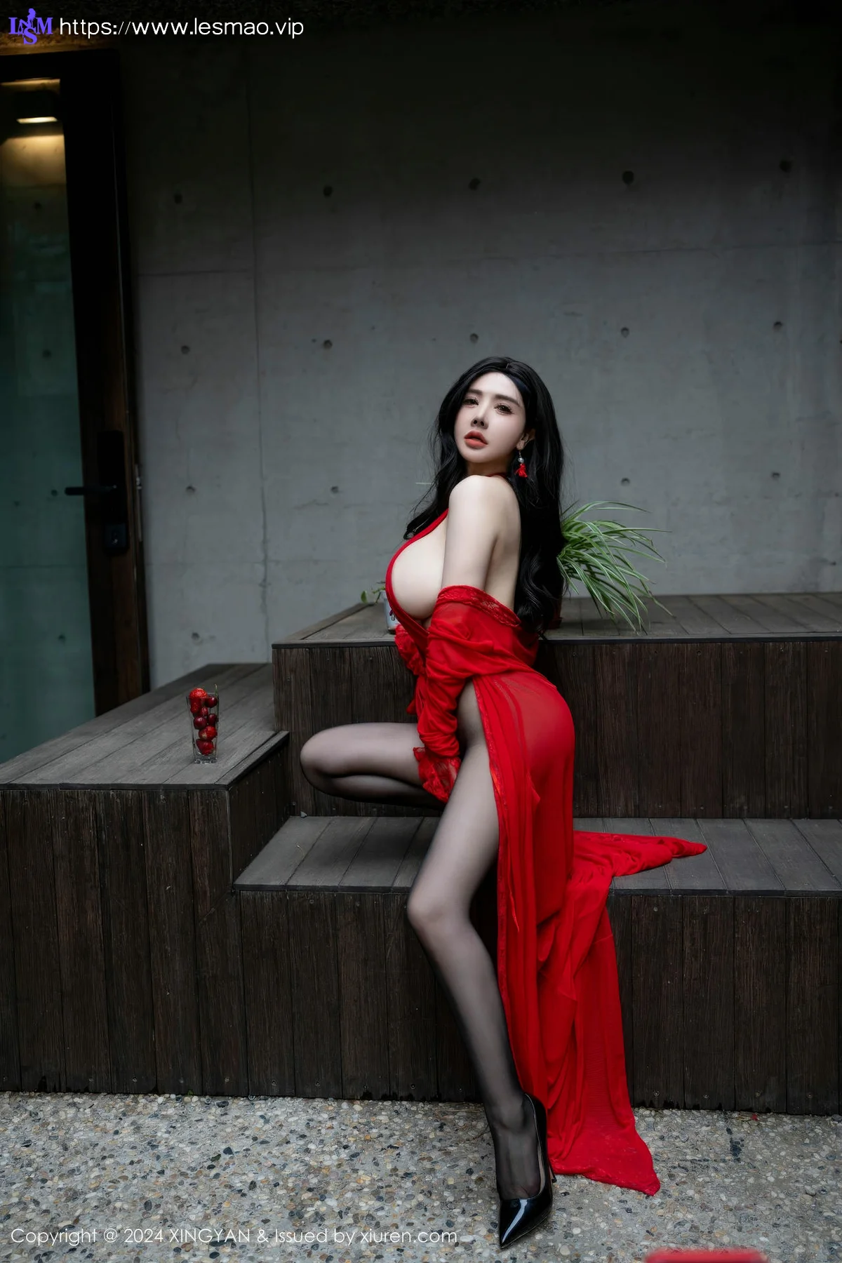 XINGYAN 星颜社 Vol.245 潘思沁 红色连衣裙性感写真111 - 19