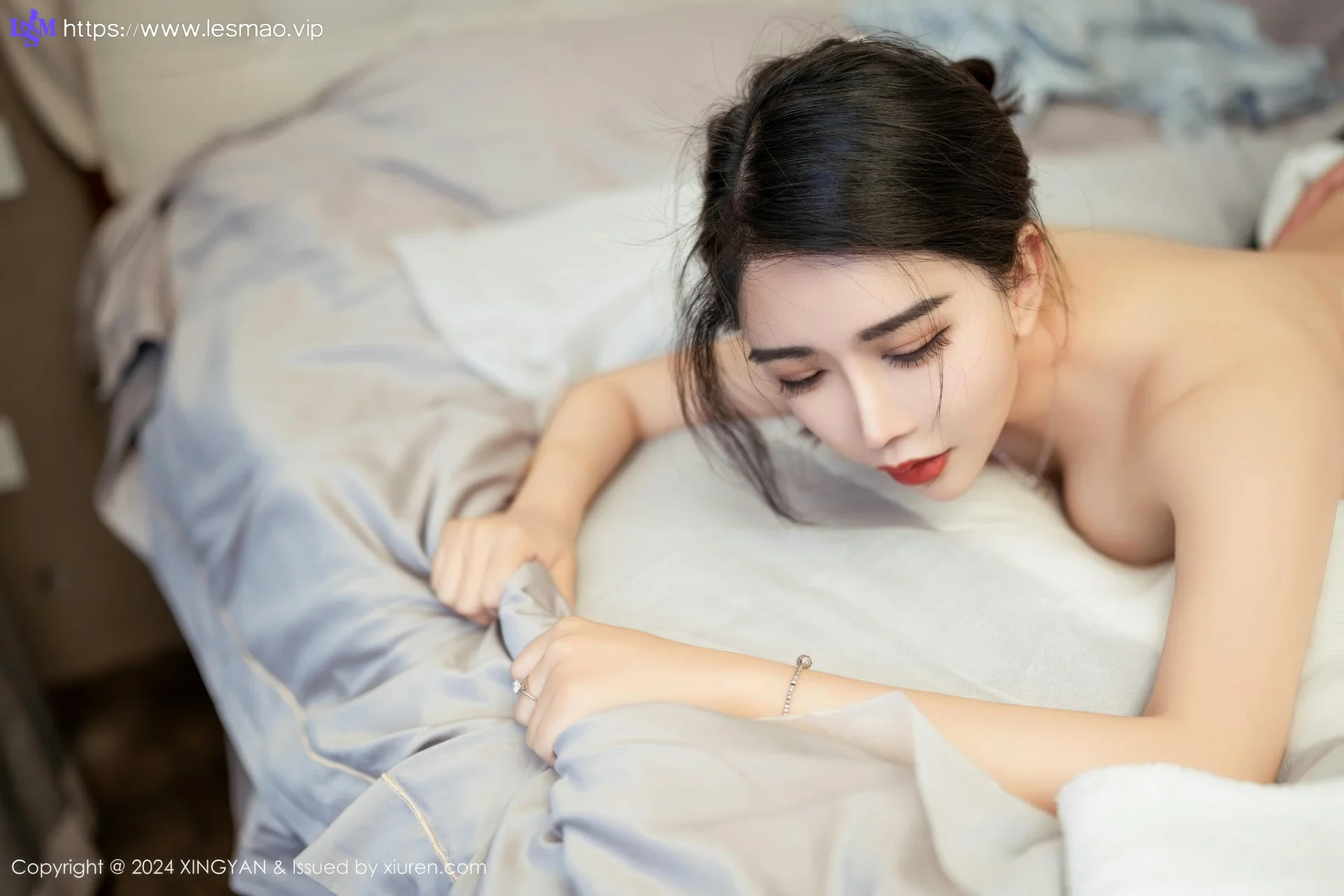XINGYAN 星颜社 Vol.271 李若汐ci浅蓝色蕾丝睡衣 - 31