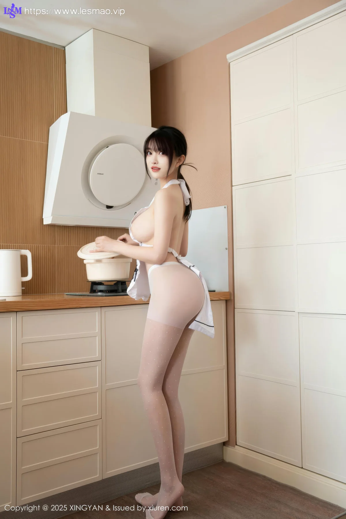 XINGYAN 星颜社 Vol.342 白露lulu 白色围裙搭白色丝袜 - 6