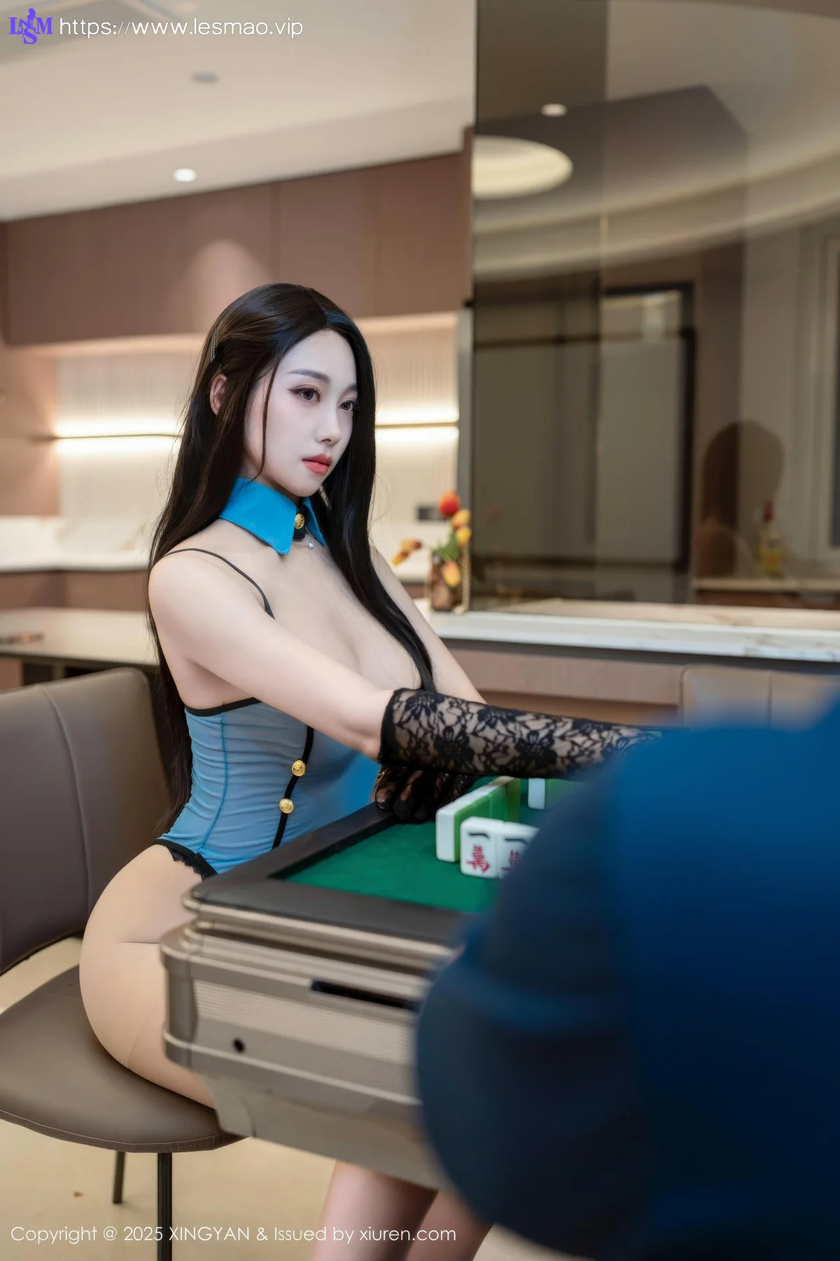 XINGYAN 星颜社 Vol.344 清妙 蓝色情趣肉色丝袜 - 12