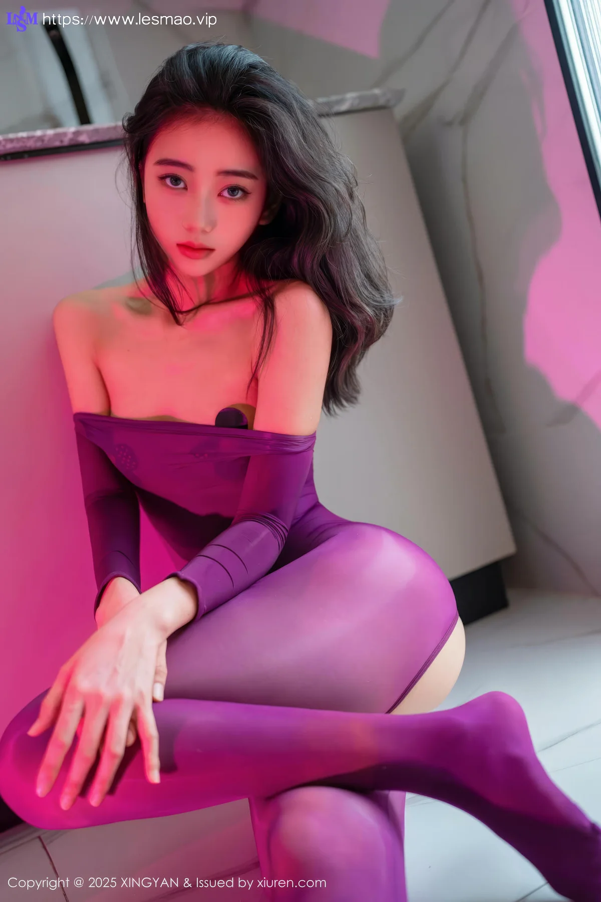 XINGYAN 星颜社 Vol.363 时安安 紫色连体丝袜 - 8