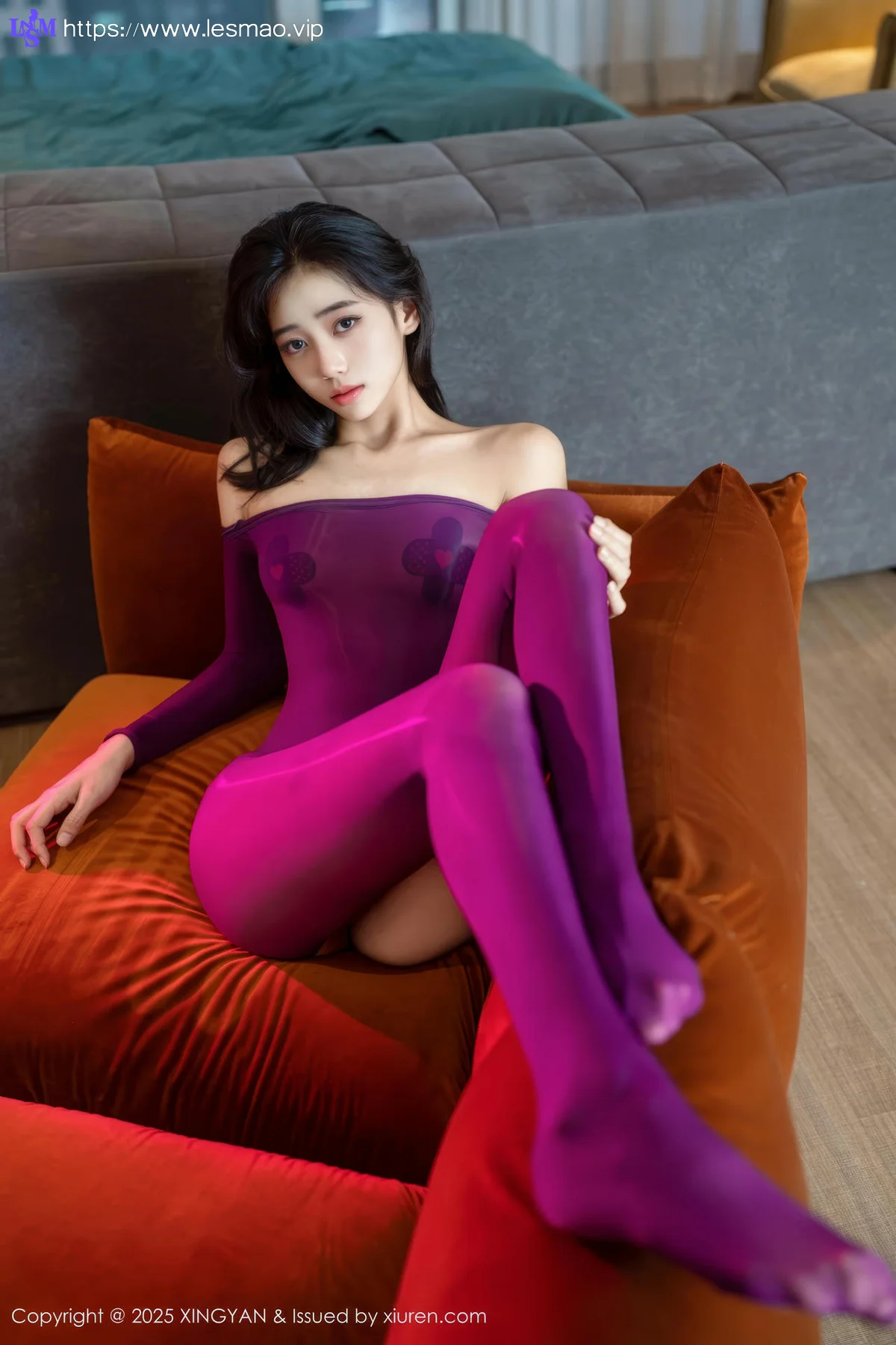 XINGYAN 星颜社 Vol.363 时安安 紫色连体丝袜 - 38