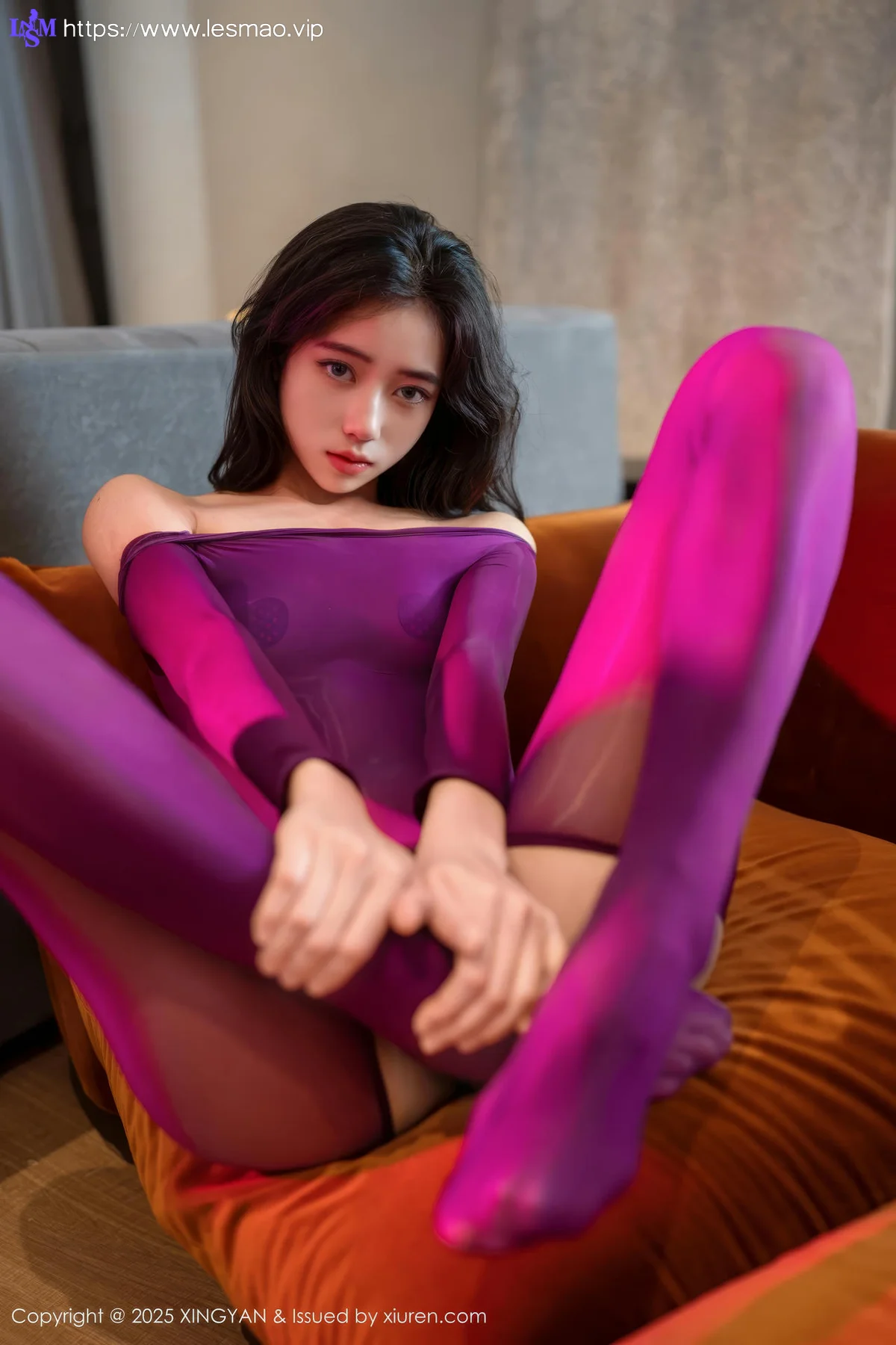 XINGYAN 星颜社 Vol.363 时安安 紫色连体丝袜 - 42