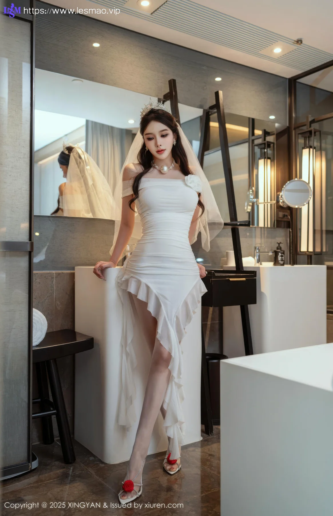 XINGYAN 星颜社 Vol.388 李丽莎 白色婚纱熟女姿态 - 6