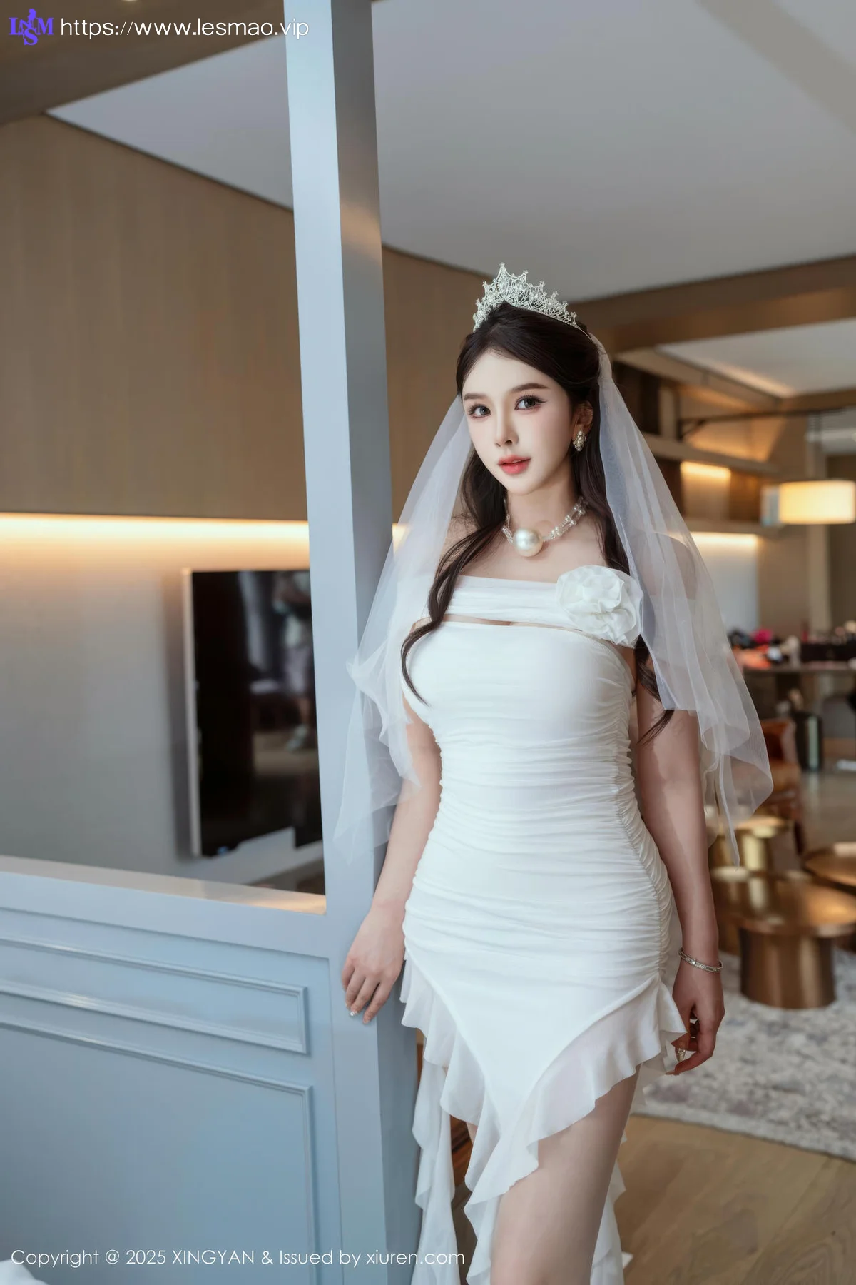 XINGYAN 星颜社 Vol.388 李丽莎 白色婚纱熟女姿态 - 8