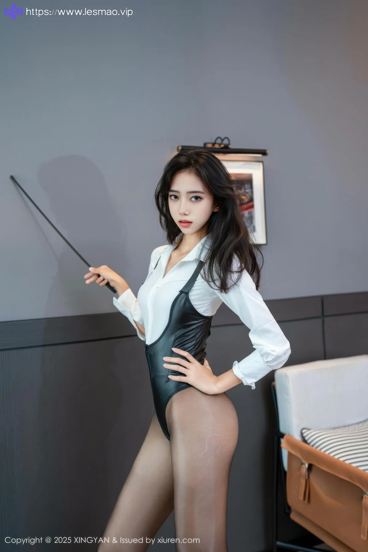XINGYAN 星颜社 Vol.400 时安安  白色衬衫魅惑黑丝 - 2