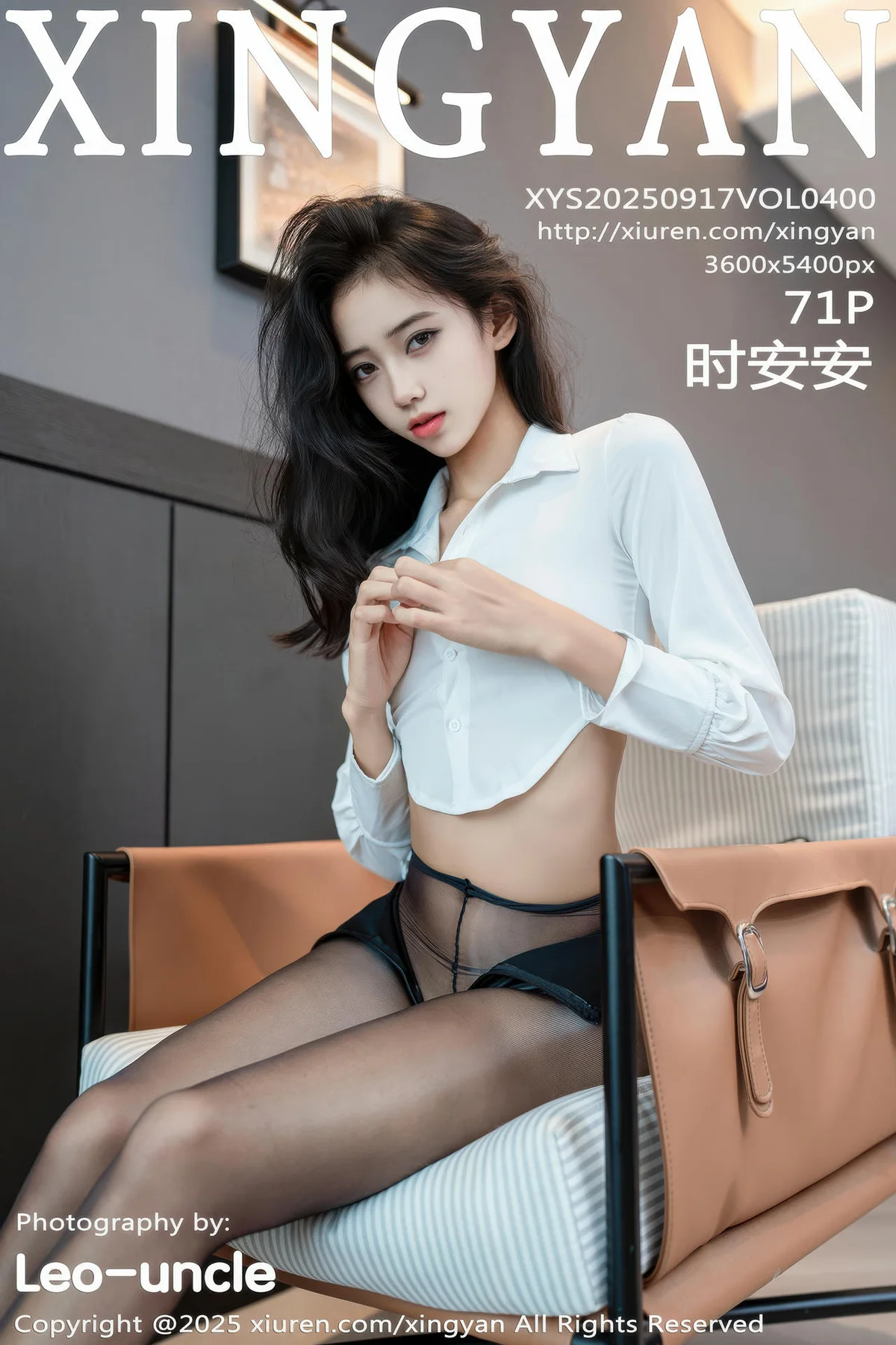 XINGYAN 星颜社 Vol.400 时安安  白色衬衫魅惑黑丝 - 72