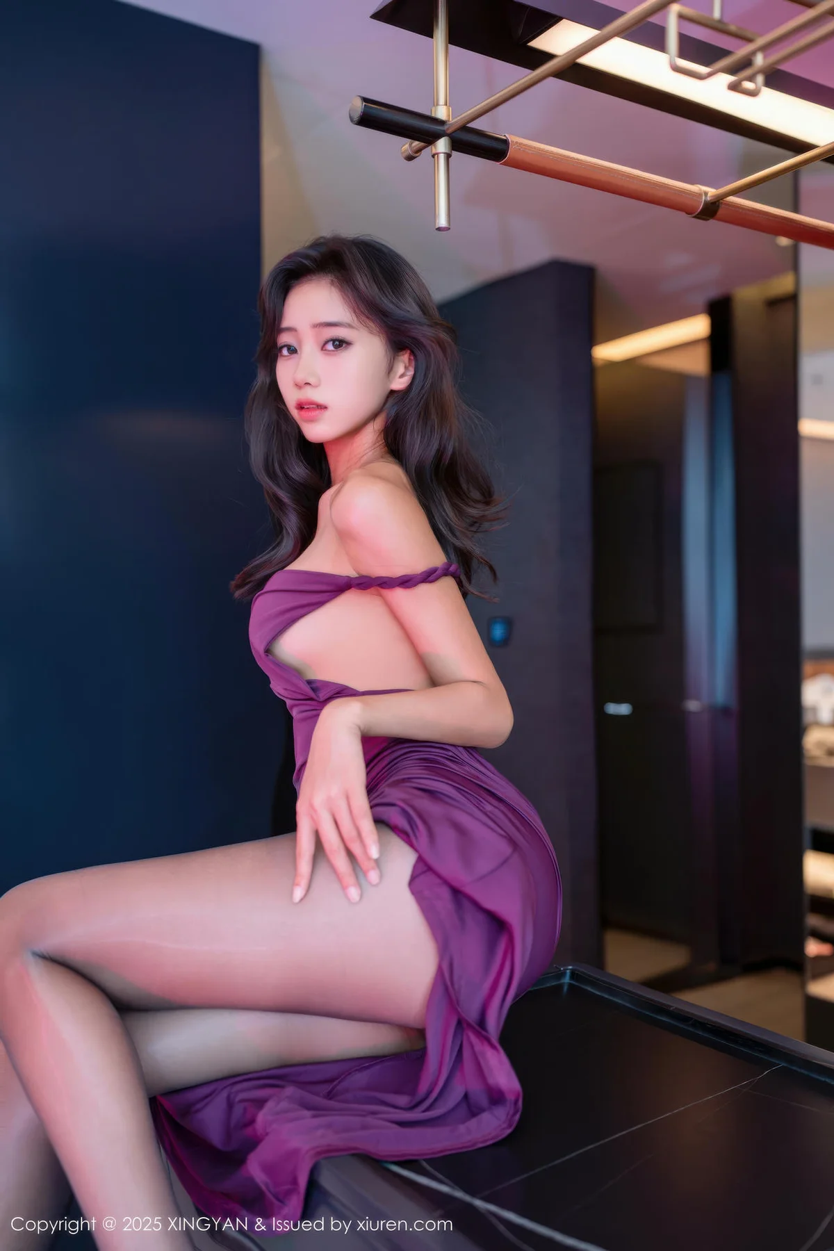 XINGYAN 星颜社 Vol.407 时安安 紫色连衣裙美腿 - 10