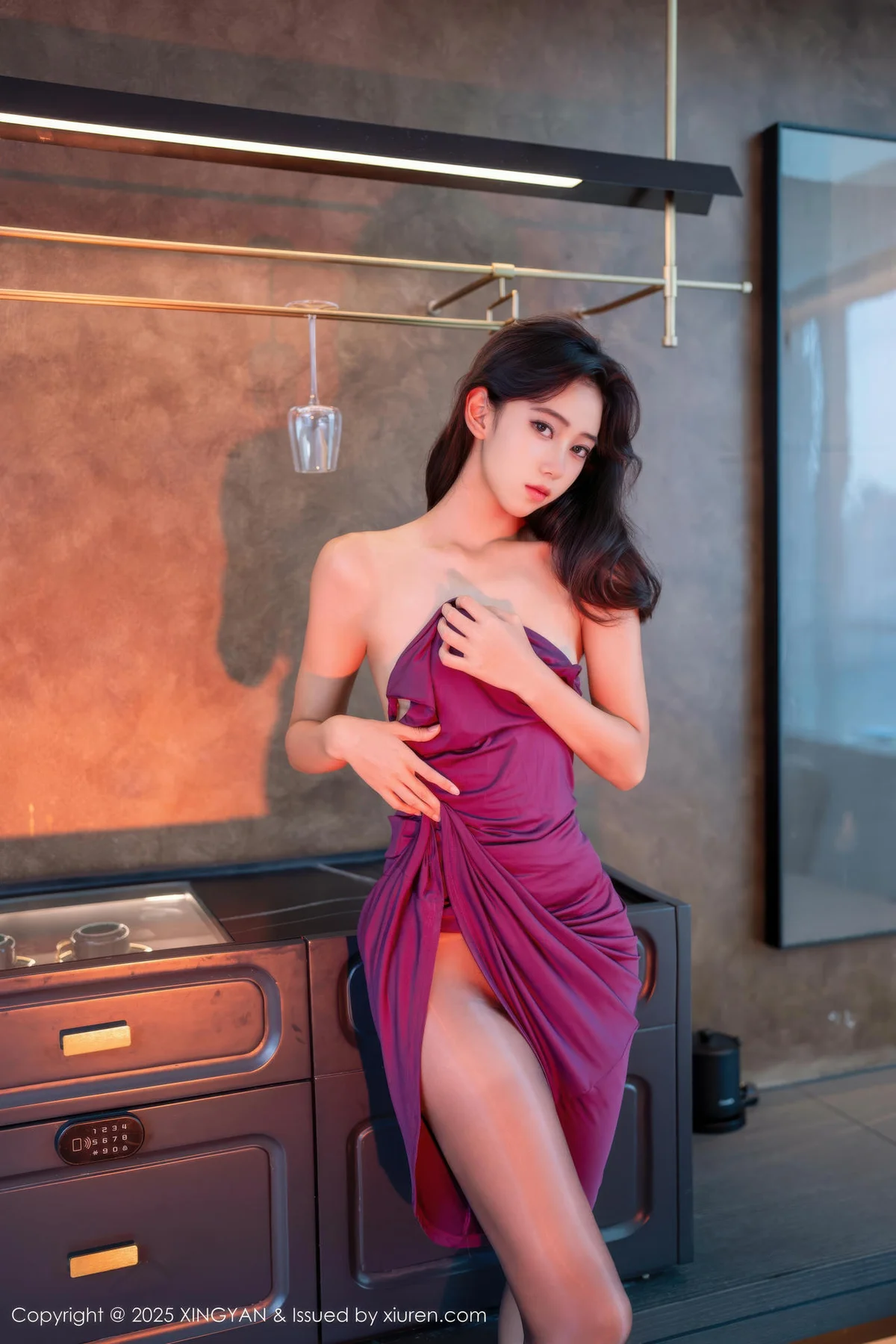 XINGYAN 星颜社 Vol.407 时安安 紫色连衣裙美腿 - 24