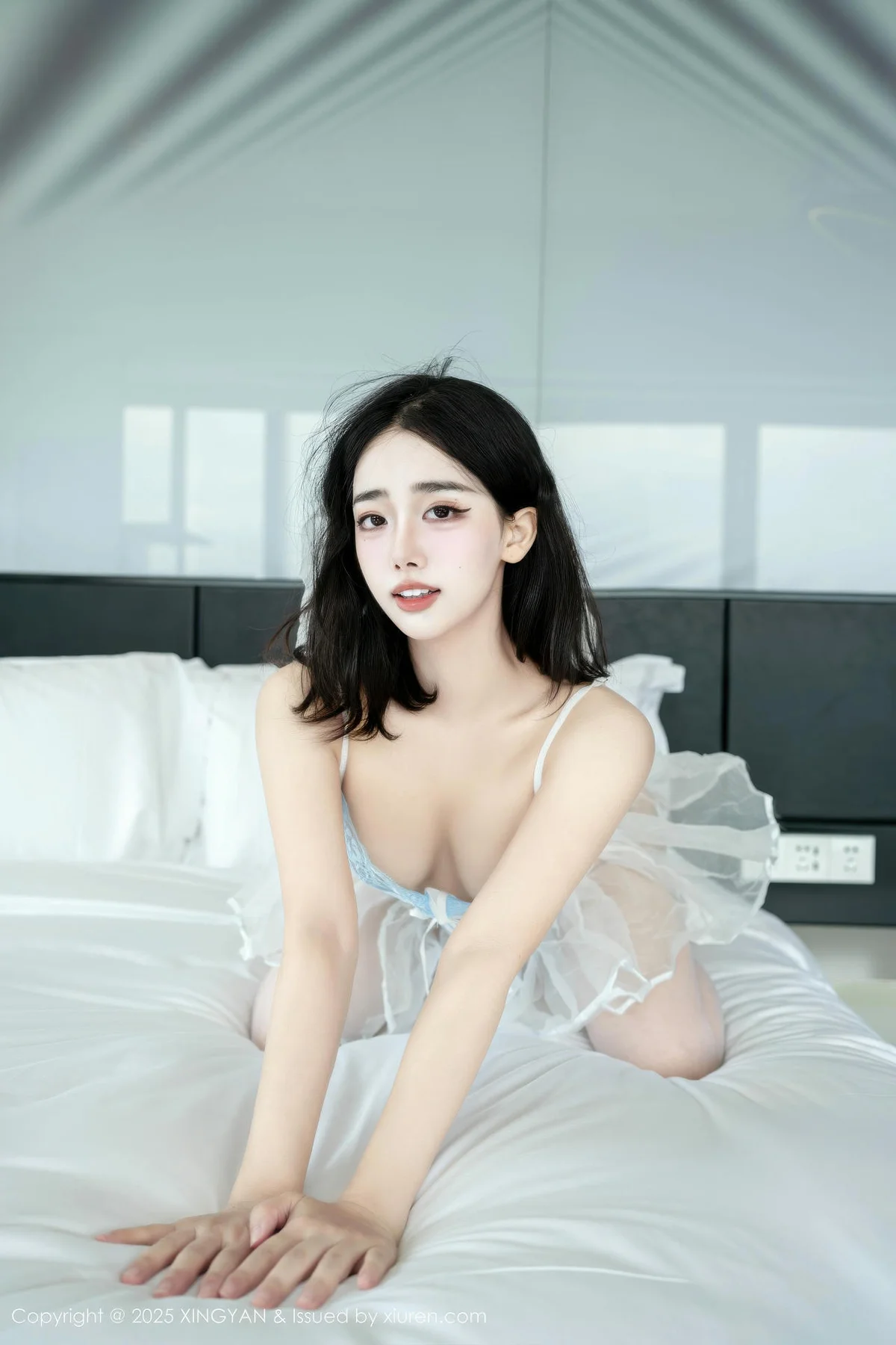 XINGYAN 星颜社 Vol.410 阮福福 白丝吊袜连衣短裙 - 21