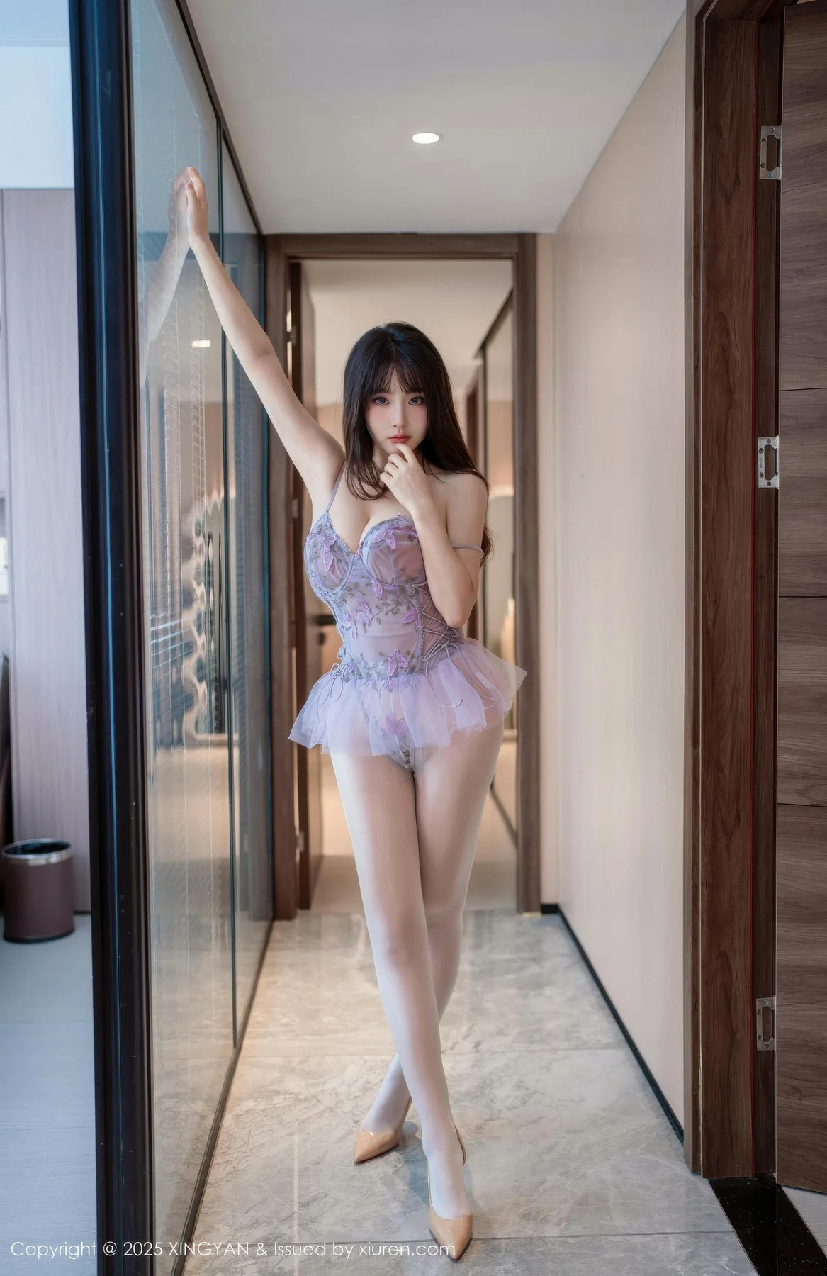 XINGYAN 星颜社 Vol.413 沈南汐RuRu 白丝紫色连衣短裙 - 6