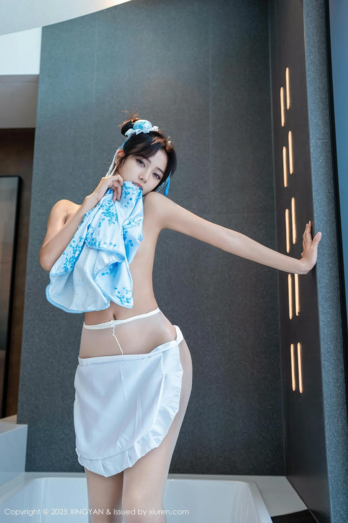 XINGYAN 星颜社 Vol.414 时安安 萝莉蓝色旗袍 - 50