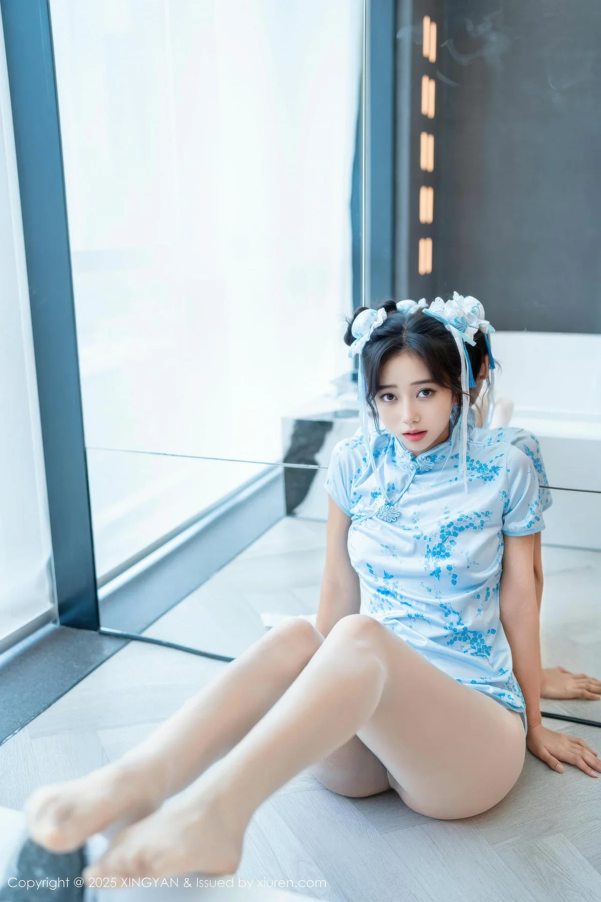 XINGYAN 星颜社 Vol.414 时安安 萝莉蓝色旗袍 - 57