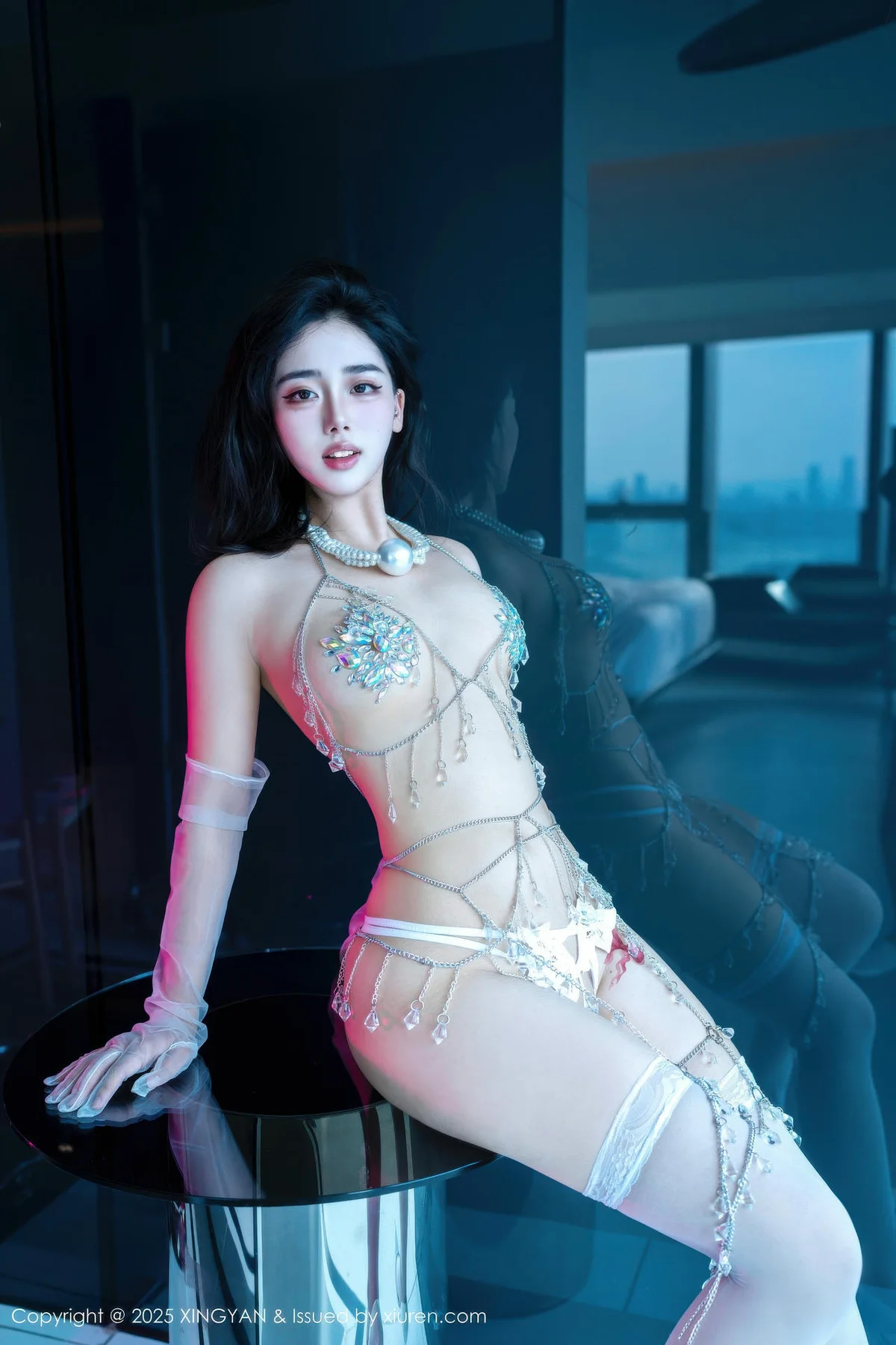 XINGYAN 星颜社 Vol.415 阮福福 白色珍珠文胸内衣 - 30